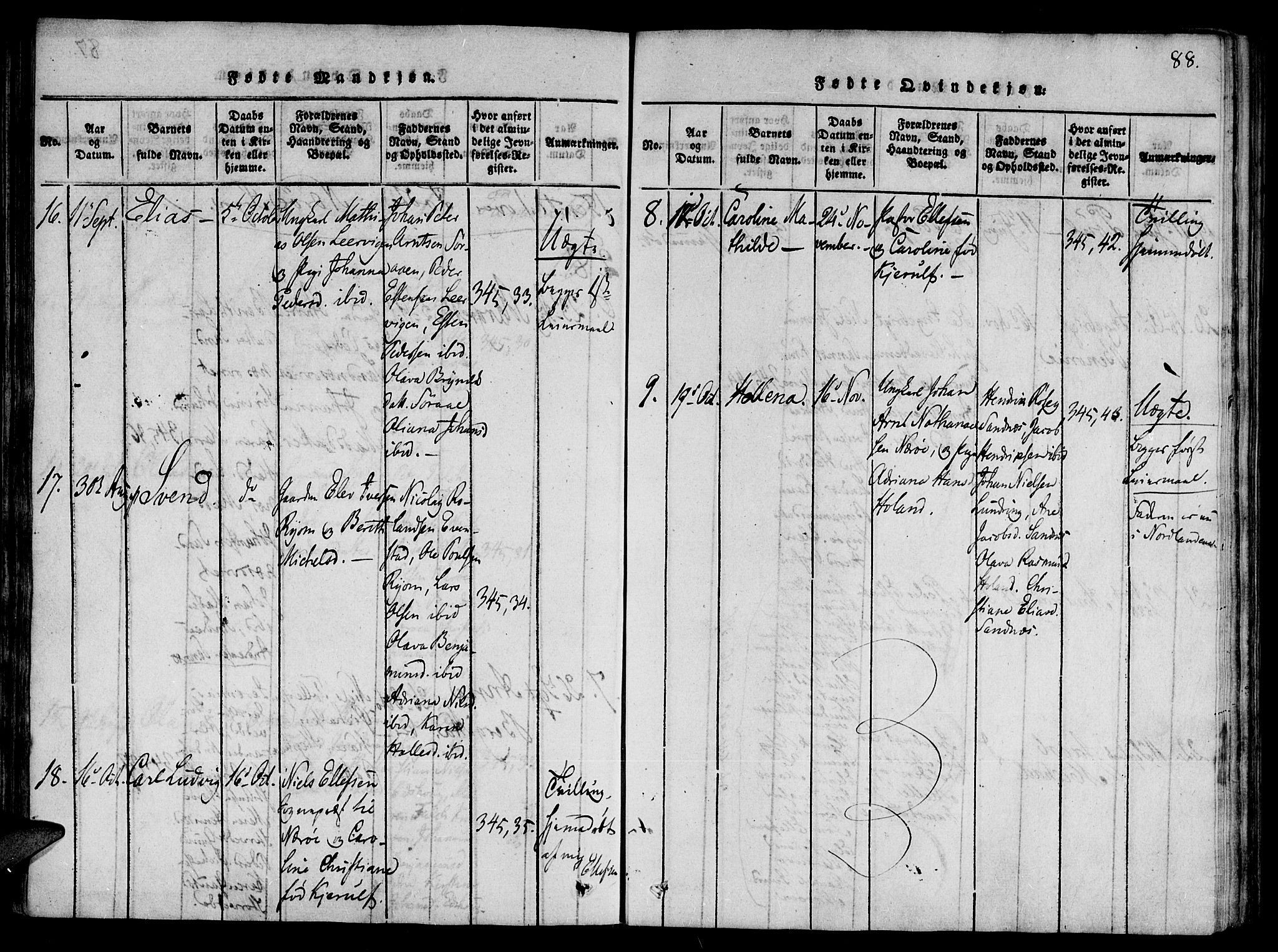 Ministerialprotokoller, klokkerbøker og fødselsregistre - Nord-Trøndelag, AV/SAT-A-1458/784/L0667: Parish register (official) no. 784A03 /1, 1816-1829, p. 88