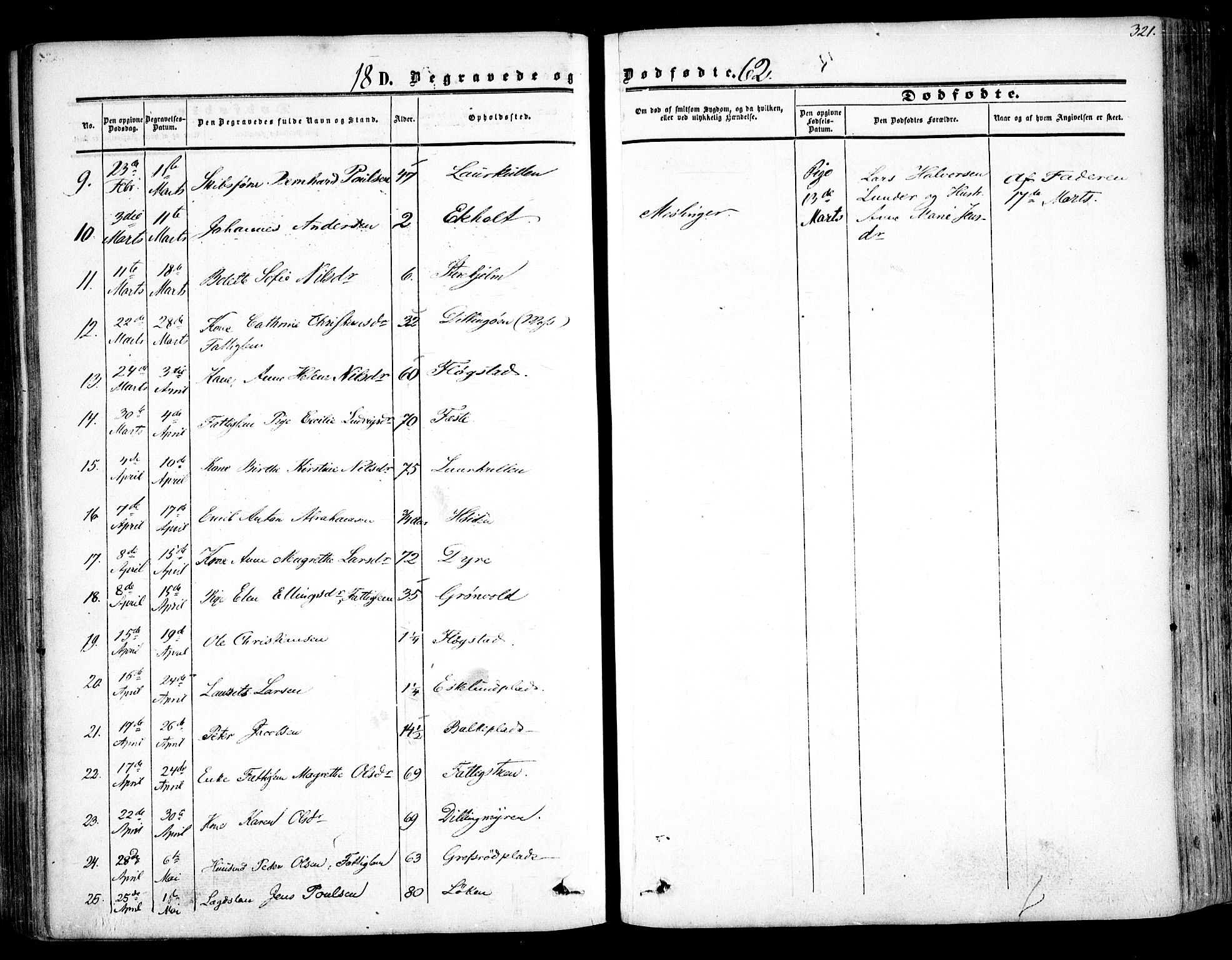 Rygge prestekontor Kirkebøker, SAO/A-10084b/F/Fa/L0005: Parish register (official) no. 5, 1852-1871, p. 321