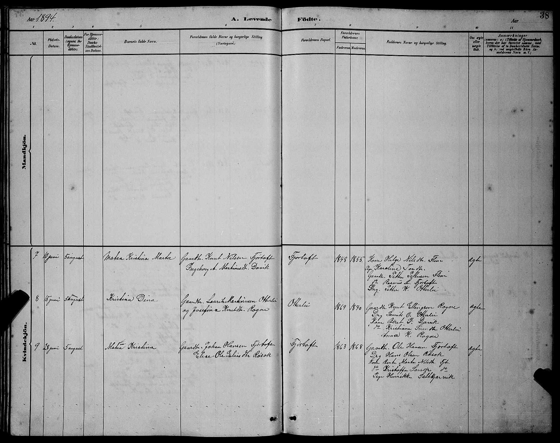 Ministerialprotokoller, klokkerbøker og fødselsregistre - Møre og Romsdal, AV/SAT-A-1454/538/L0523: Parish register (copy) no. 538C01, 1881-1900, p. 38