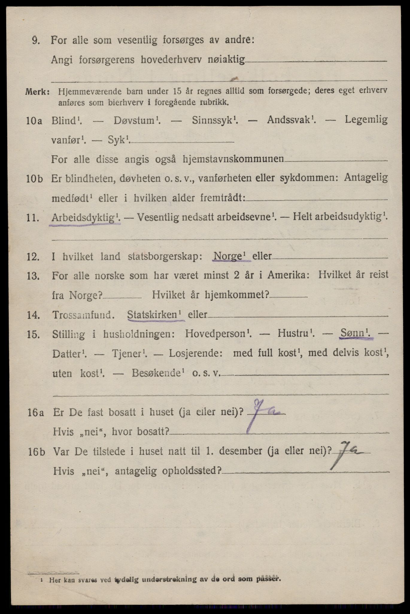 SAST, 1920 census for Bjerkreim, 1920, p. 3251