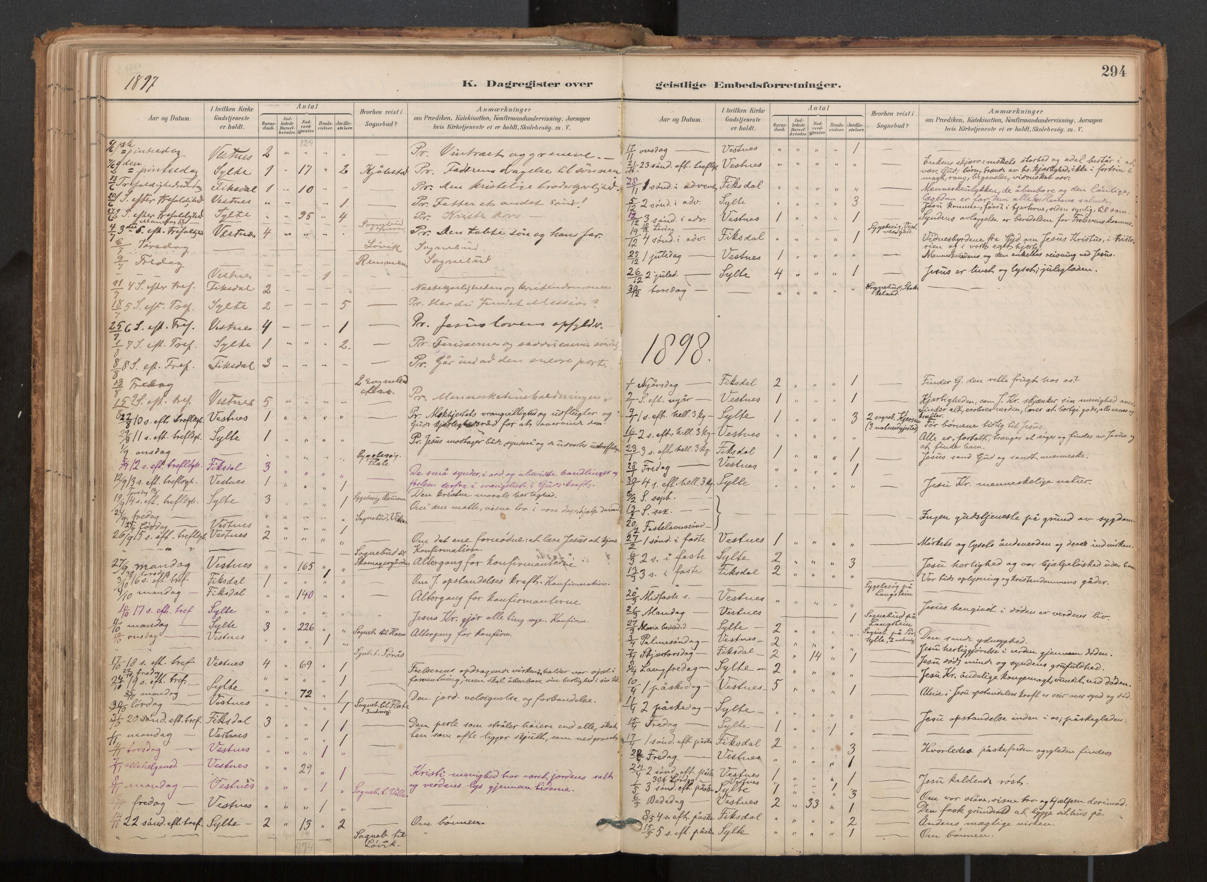 Ministerialprotokoller, klokkerbøker og fødselsregistre - Møre og Romsdal, AV/SAT-A-1454/539/L0531: Parish register (official) no. 539A04, 1887-1913, p. 294