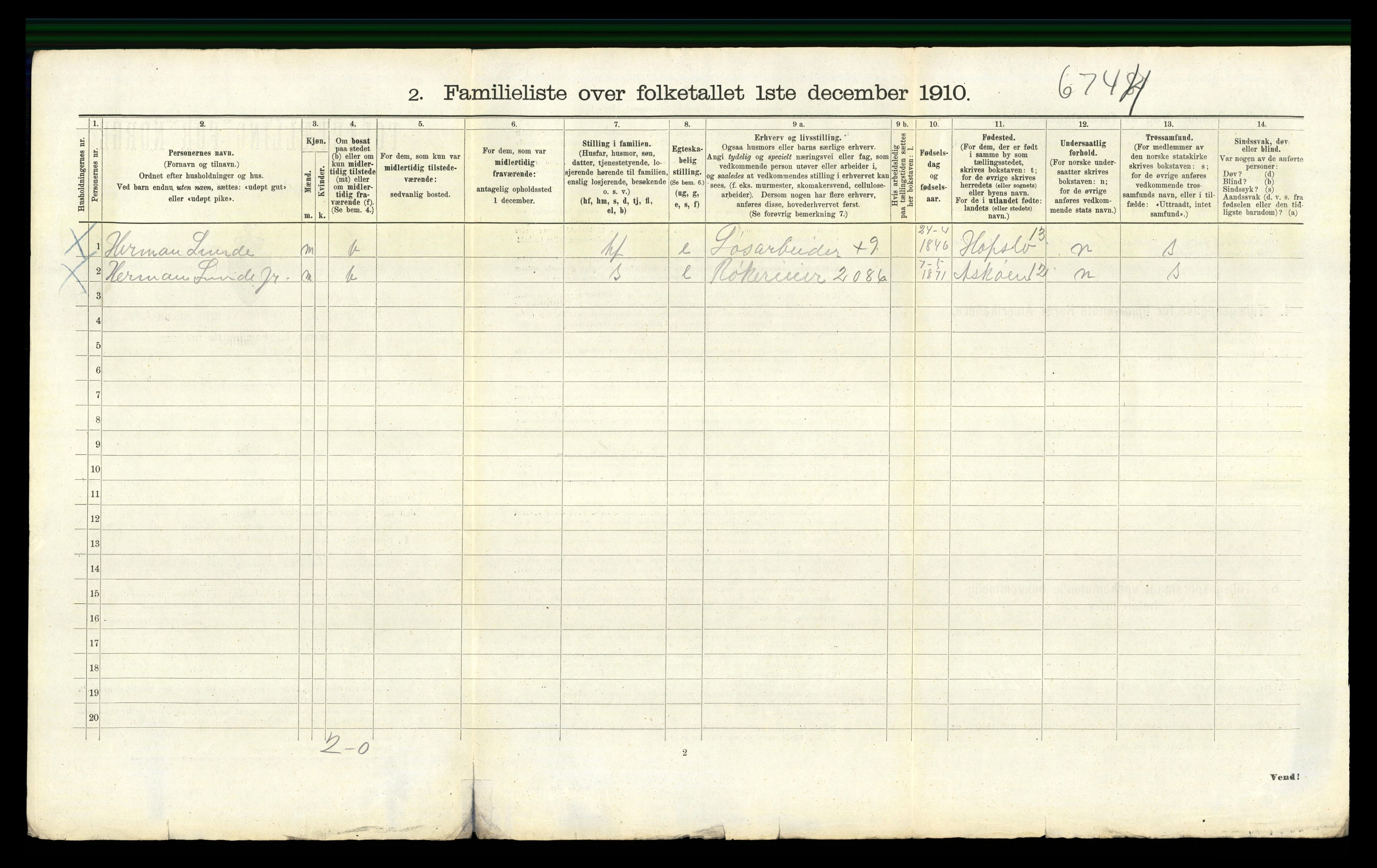 RA, 1910 census for Bergen, 1910, p. 35036