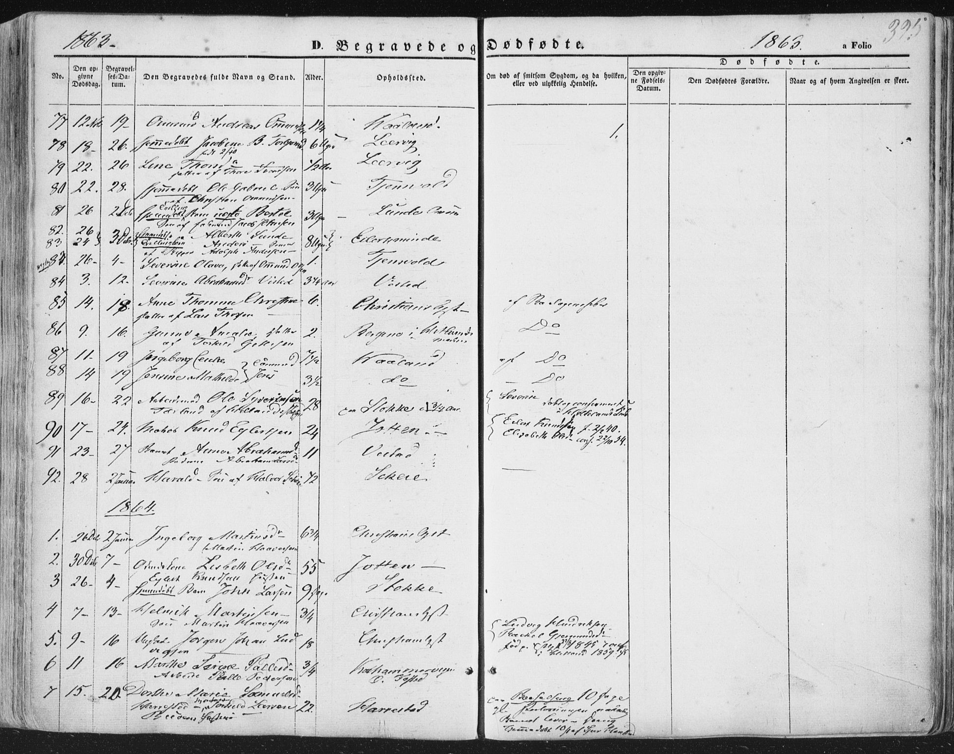 Hetland sokneprestkontor, AV/SAST-A-101826/30/30BA/L0002: Parish register (official) no. A 2, 1849-1869, p. 325