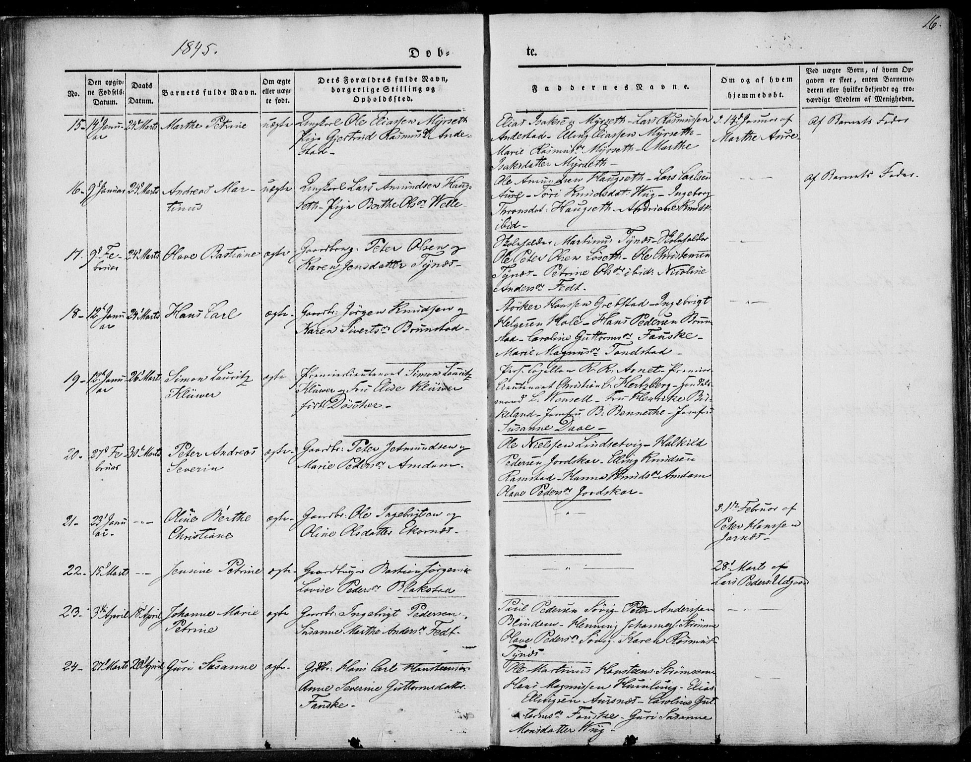 Ministerialprotokoller, klokkerbøker og fødselsregistre - Møre og Romsdal, AV/SAT-A-1454/522/L0312: Parish register (official) no. 522A07, 1843-1851, p. 16