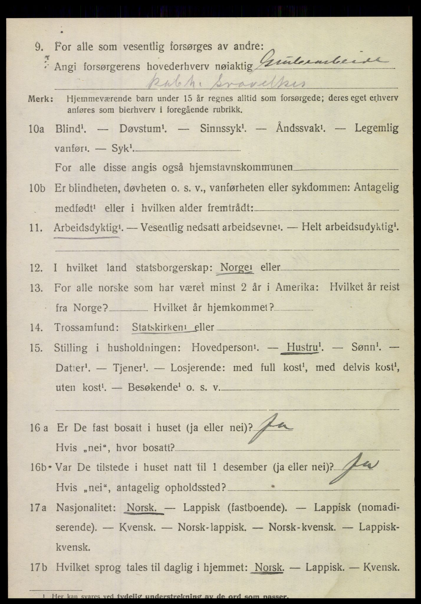 SAT, 1920 census for Sørfold, 1920, p. 4072