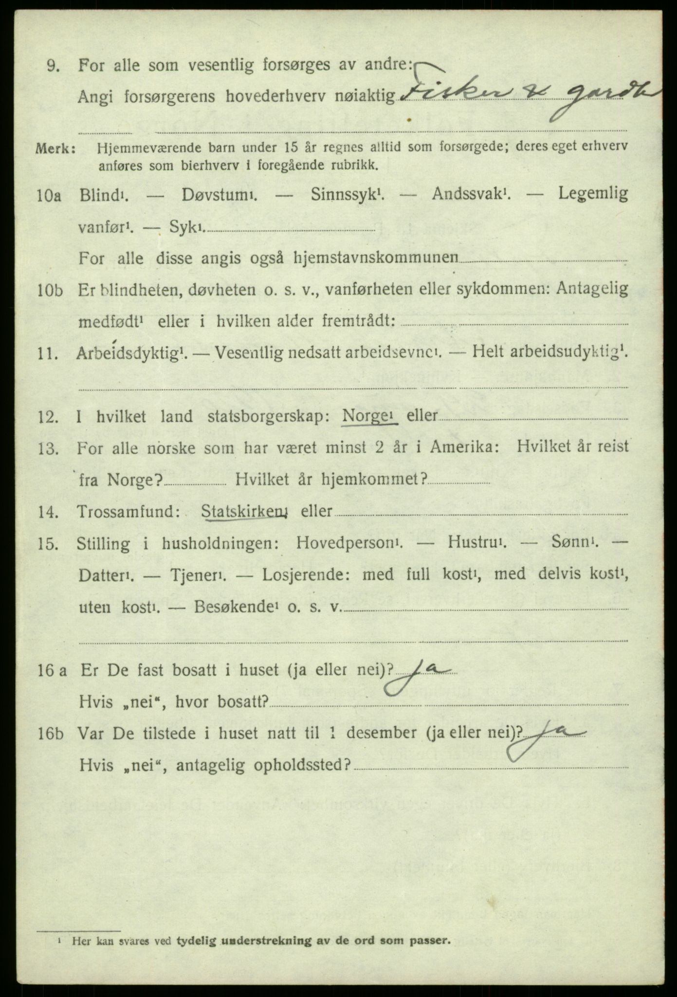 SAB, 1920 census for Fjell, 1920, p. 2685