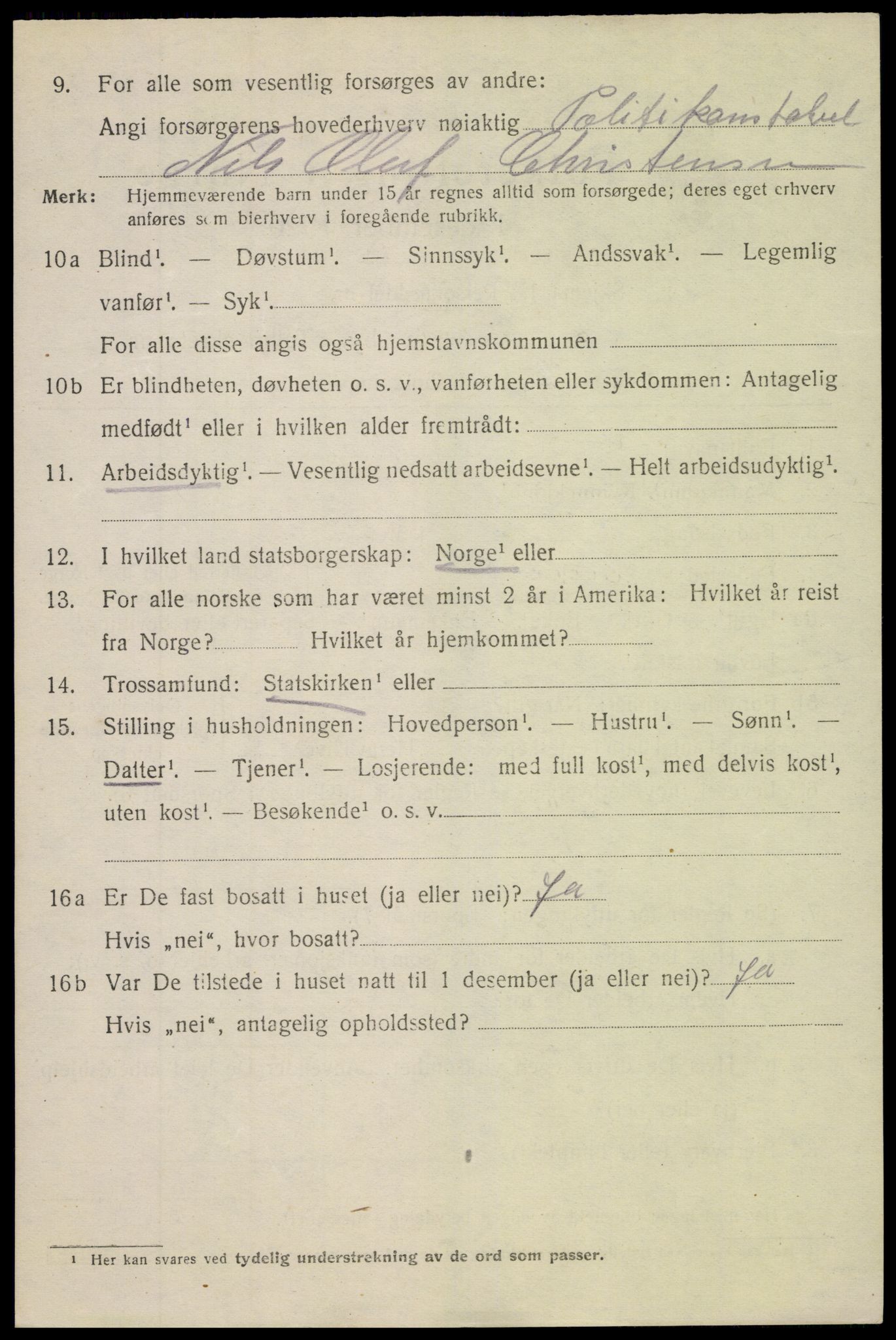 SAK, 1920 census for Arendal, 1920, p. 24953