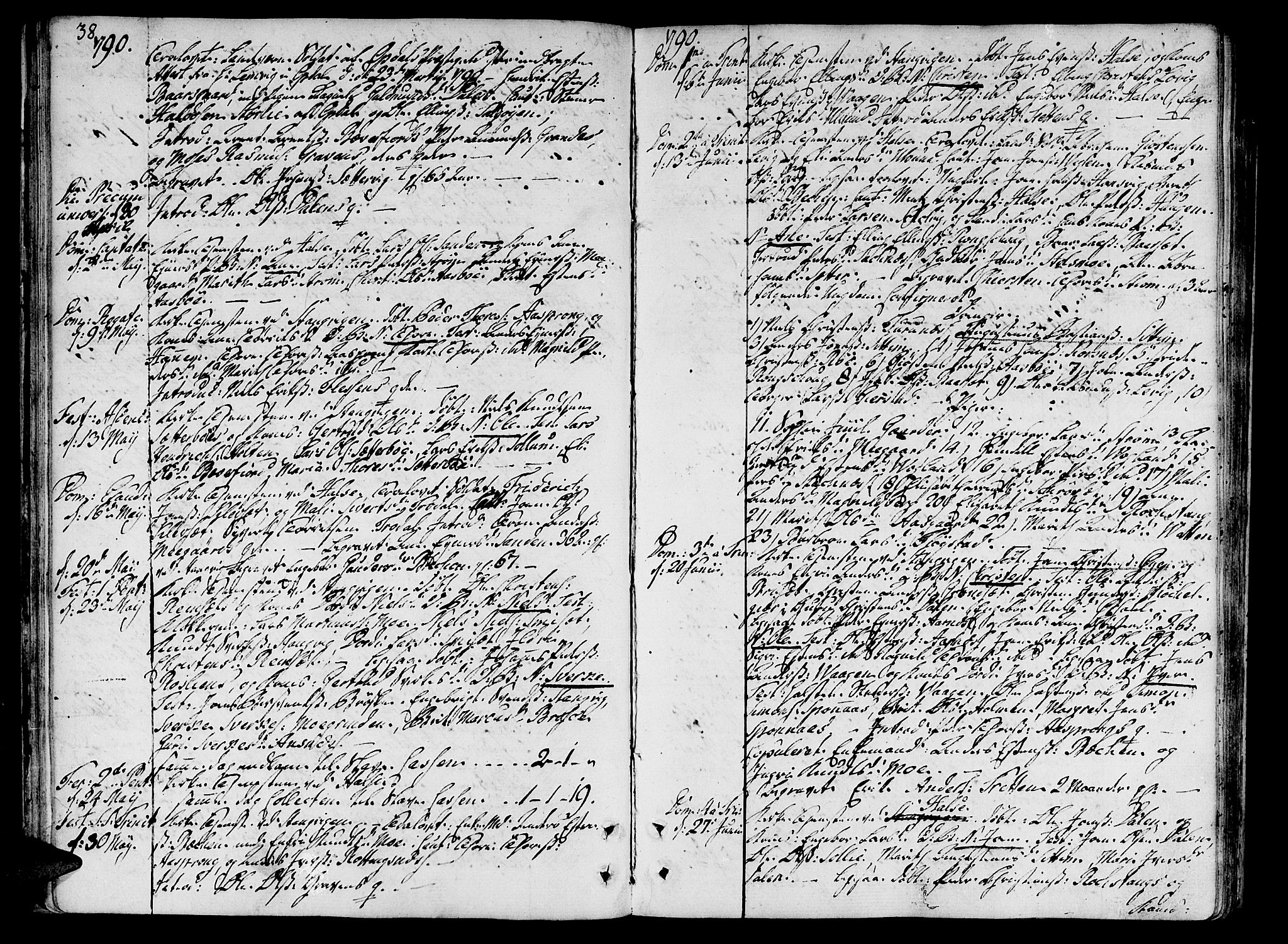 Ministerialprotokoller, klokkerbøker og fødselsregistre - Møre og Romsdal, SAT/A-1454/592/L1022: Parish register (official) no. 592A01, 1784-1819, p. 38