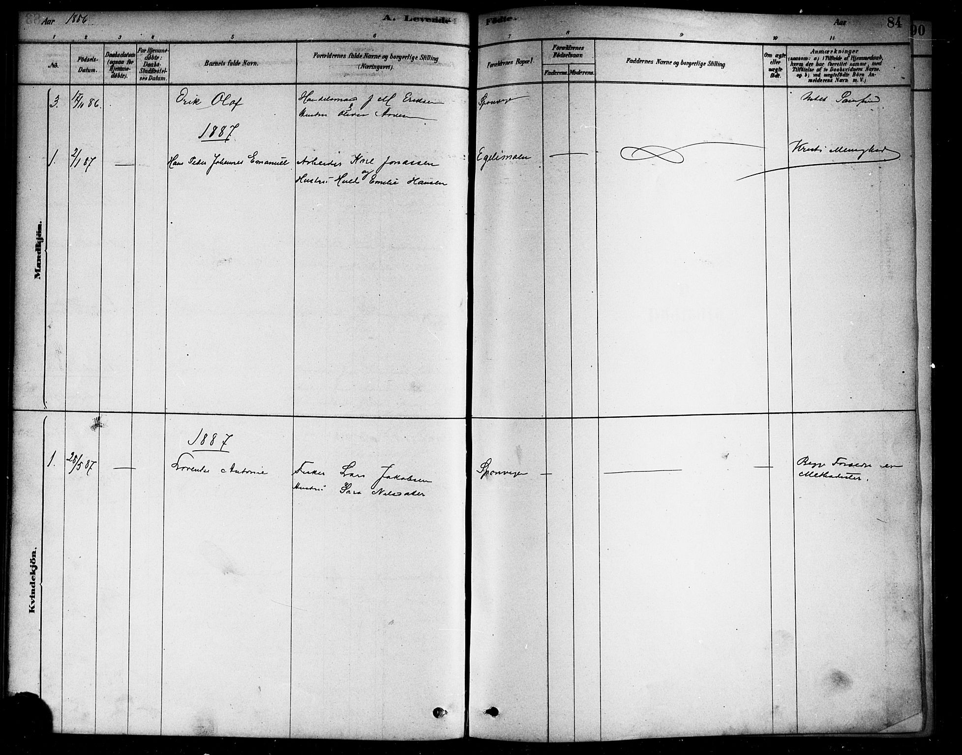 Berg prestekontor Kirkebøker, SAO/A-10902/F/Fa/L0006: Parish register (official) no. I 6, 1878-1887, p. 84