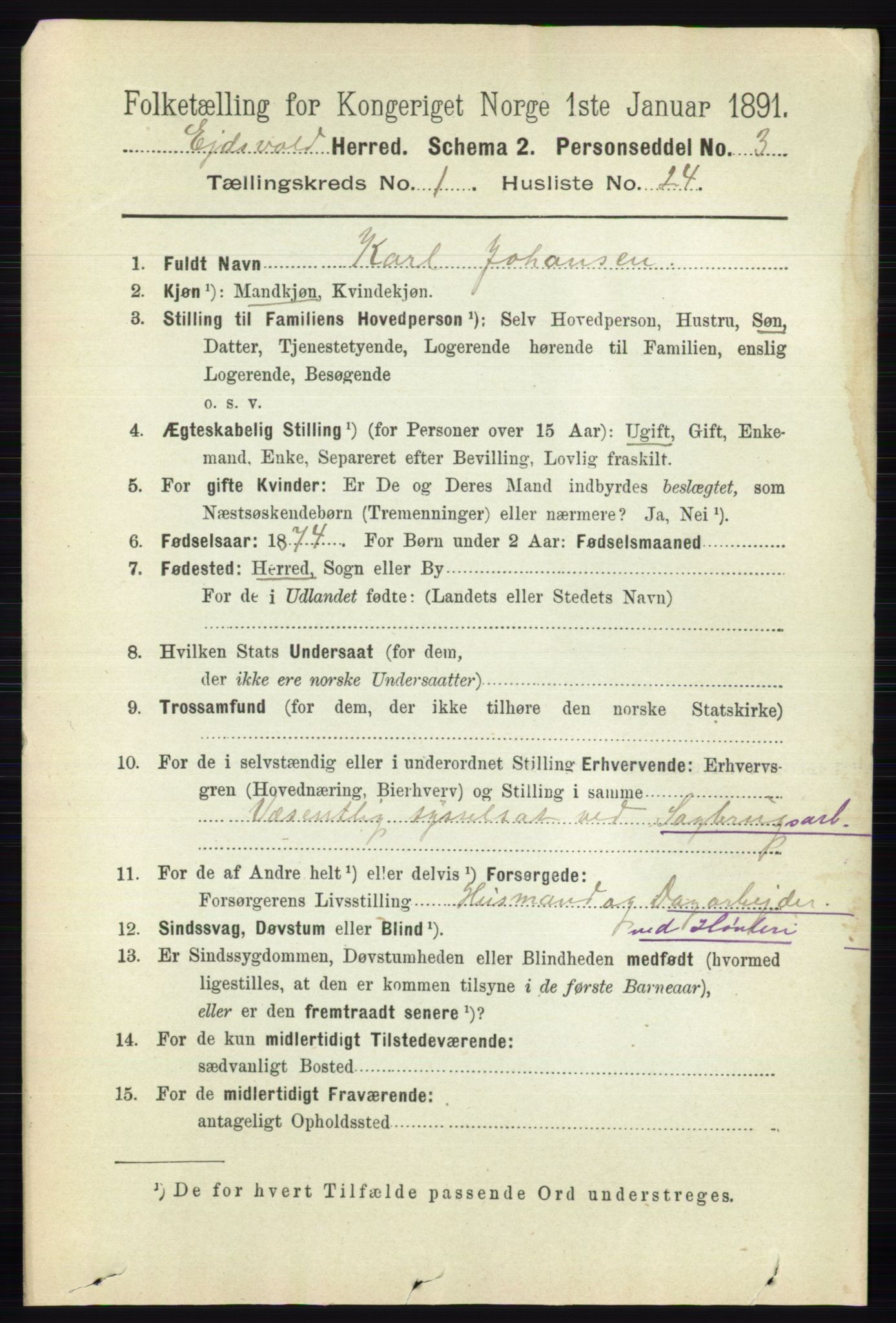 RA, 1891 census for 0237 Eidsvoll, 1891, p. 320