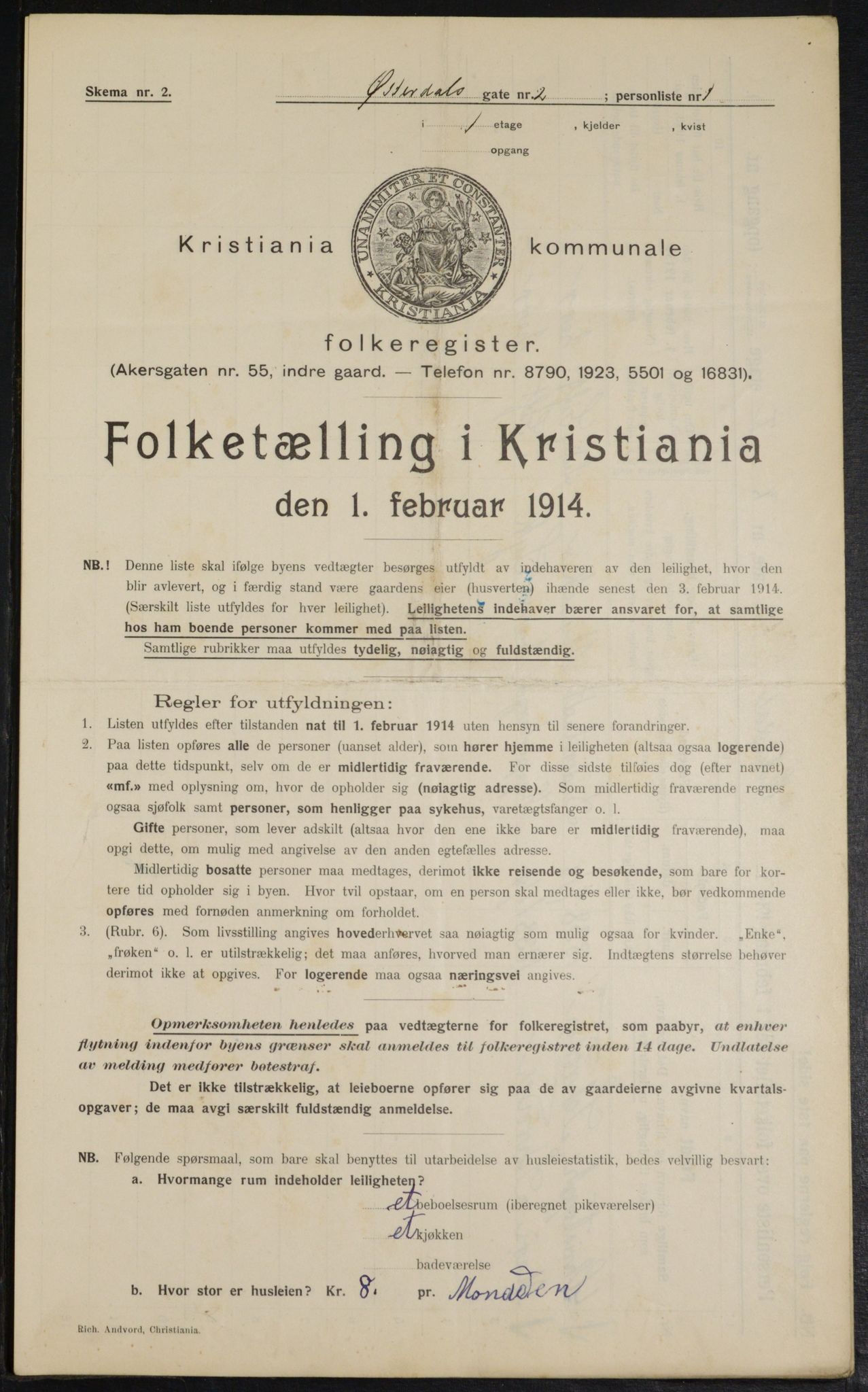 OBA, Municipal Census 1914 for Kristiania, 1914, p. 129923