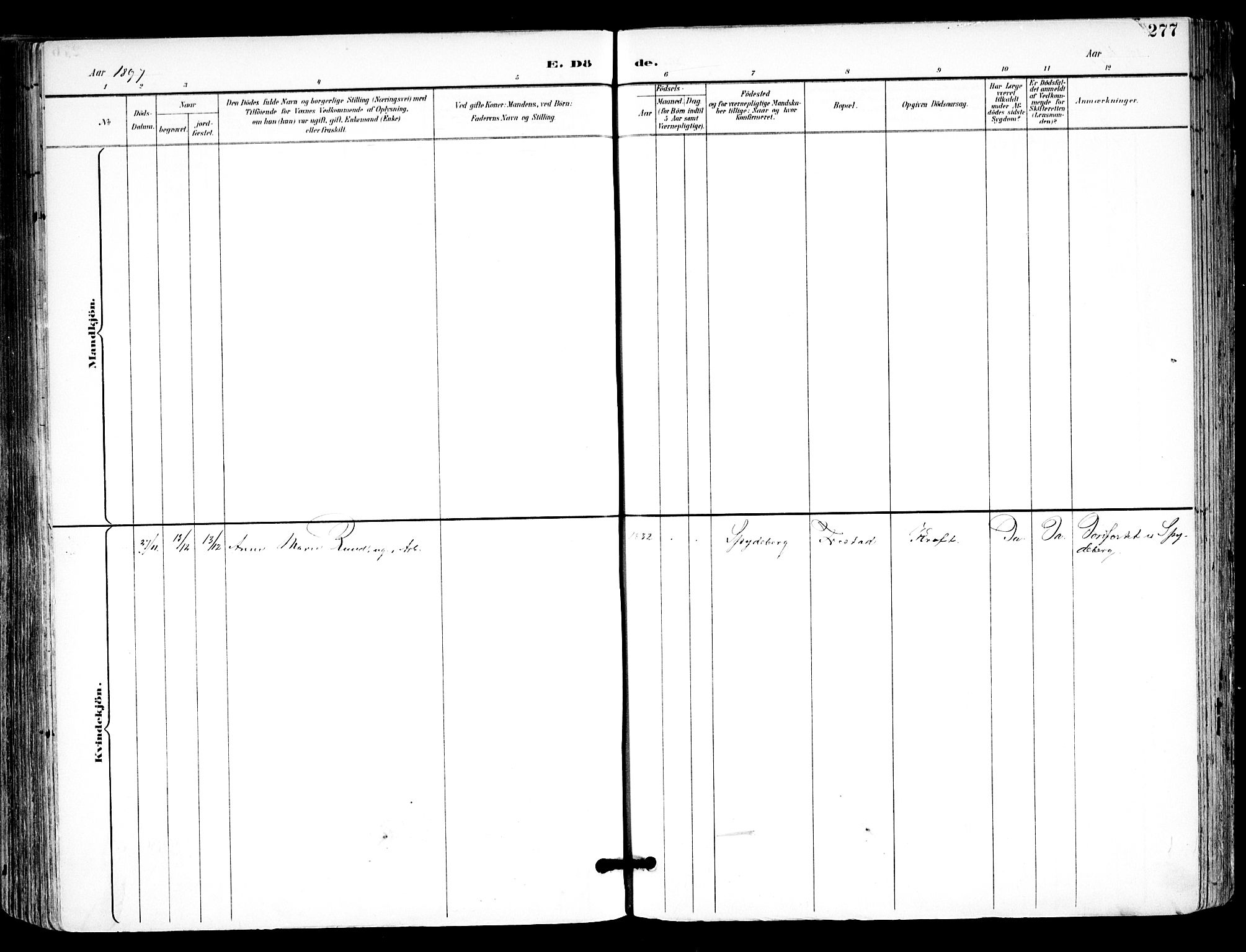 Kråkstad prestekontor Kirkebøker, AV/SAO-A-10125a/F/Fa/L0010: Parish register (official) no. I 10, 1893-1931, p. 277