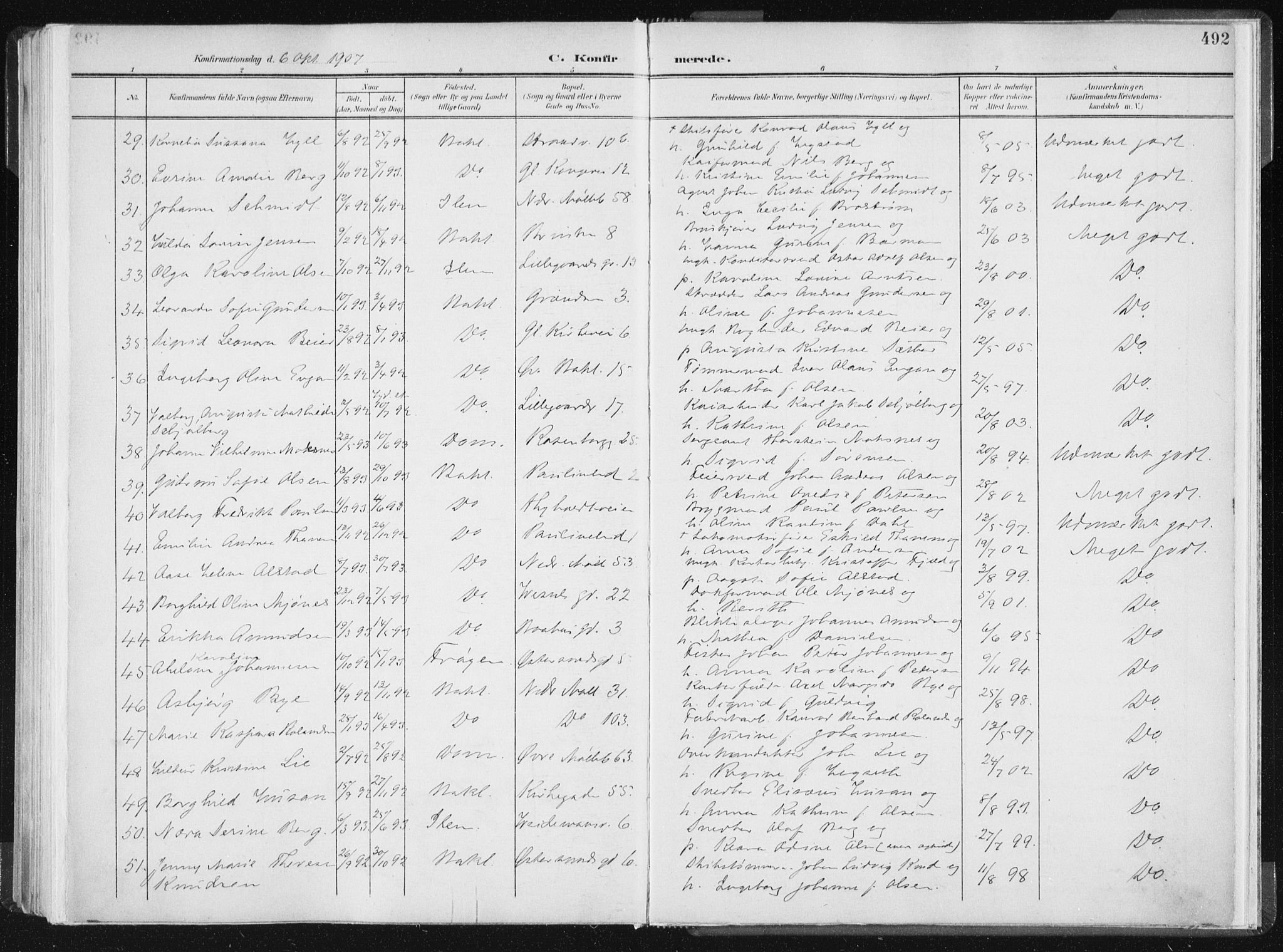 Ministerialprotokoller, klokkerbøker og fødselsregistre - Sør-Trøndelag, SAT/A-1456/604/L0200: Parish register (official) no. 604A20II, 1901-1908, p. 492