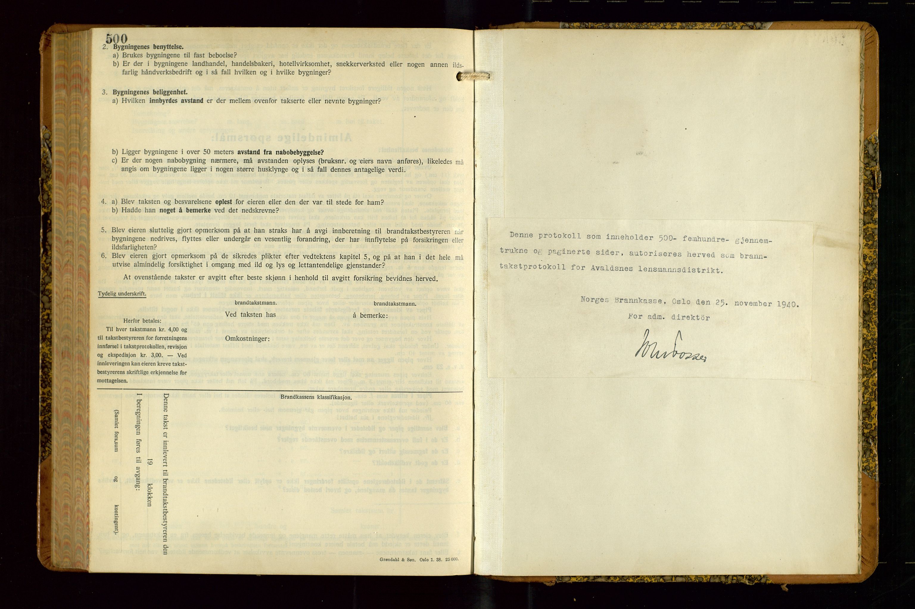 Avaldsnes lensmannskontor, AV/SAST-A-100286/Gob/L0002: "Branntakstprotokoll for Avaldsnes lensmannsdistrikt Rogaland fylke", 1940-1950, p. 500