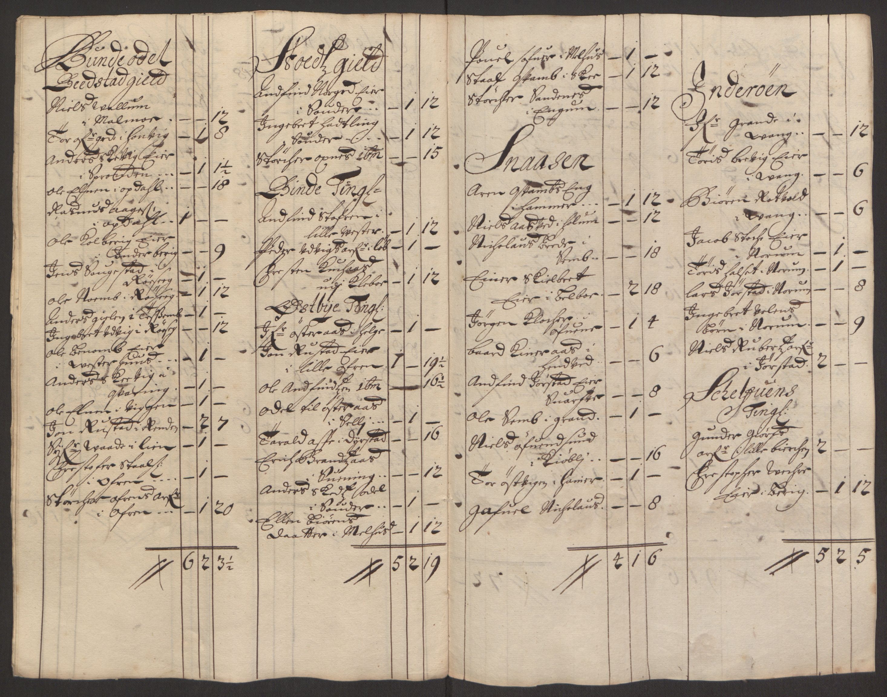 Rentekammeret inntil 1814, Reviderte regnskaper, Fogderegnskap, AV/RA-EA-4092/R63/L4308: Fogderegnskap Inderøy, 1692-1694, p. 439