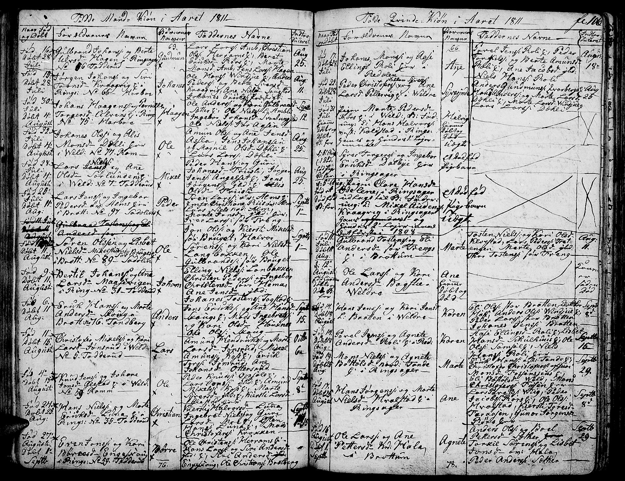 Ringsaker prestekontor, AV/SAH-PREST-014/K/Ka/L0004: Parish register (official) no. 4, 1799-1814, p. 106