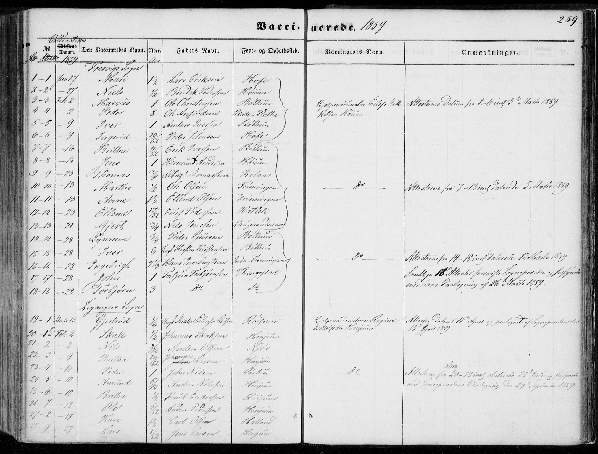 Leikanger sokneprestembete, SAB/A-81001: Parish register (official) no. A 8, 1852-1868, p. 269