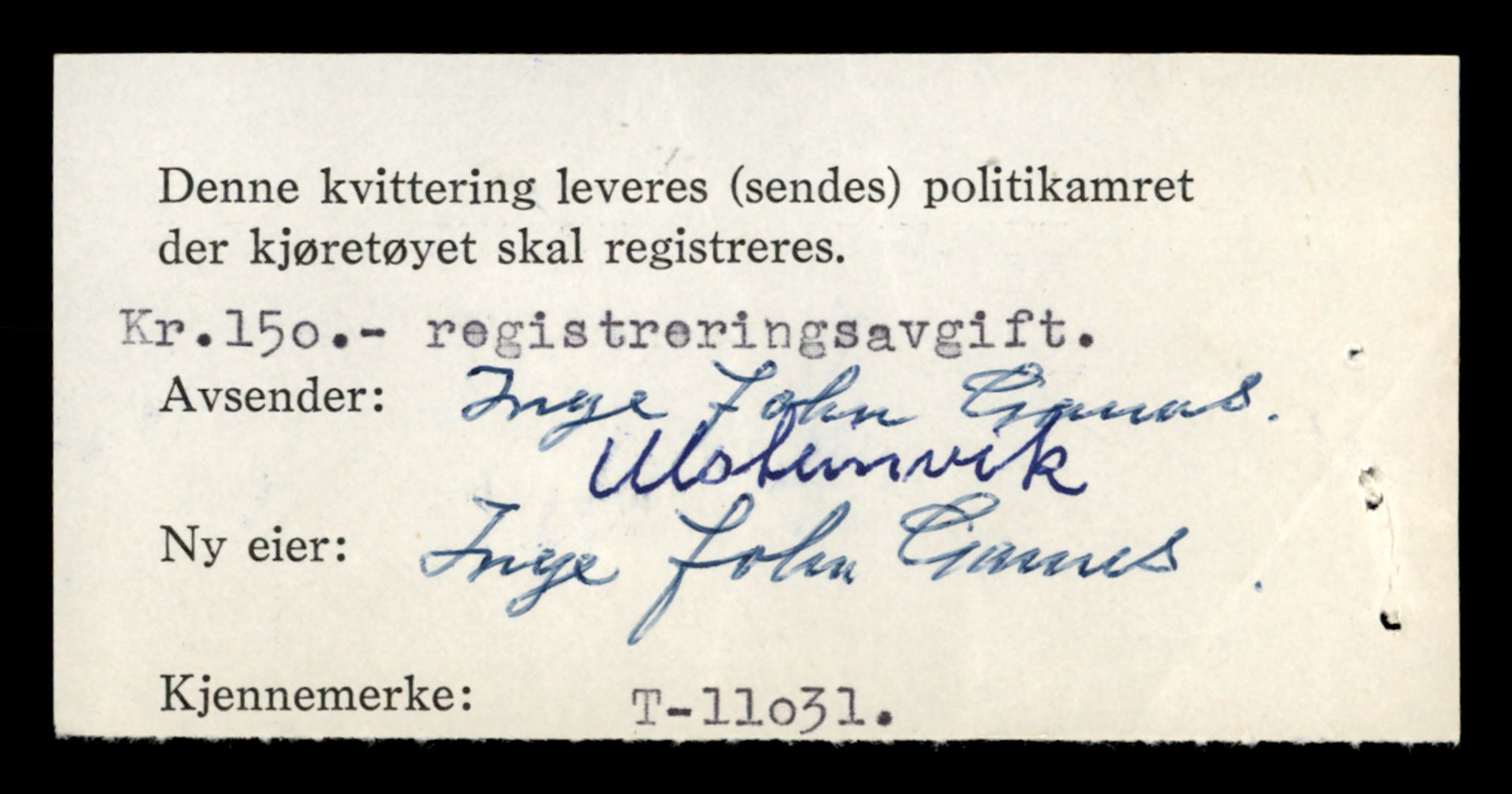 Møre og Romsdal vegkontor - Ålesund trafikkstasjon, AV/SAT-A-4099/F/Fe/L0025: Registreringskort for kjøretøy T 10931 - T 11045, 1927-1998, p. 2699