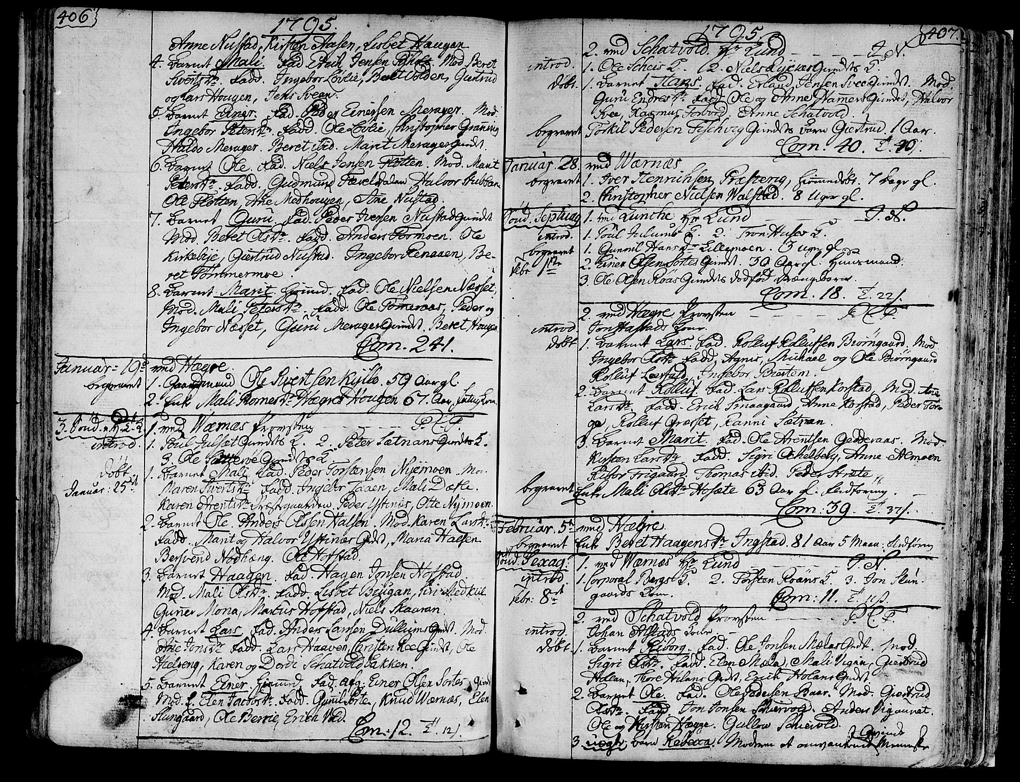 Ministerialprotokoller, klokkerbøker og fødselsregistre - Nord-Trøndelag, SAT/A-1458/709/L0059: Parish register (official) no. 709A06, 1781-1797, p. 406-407