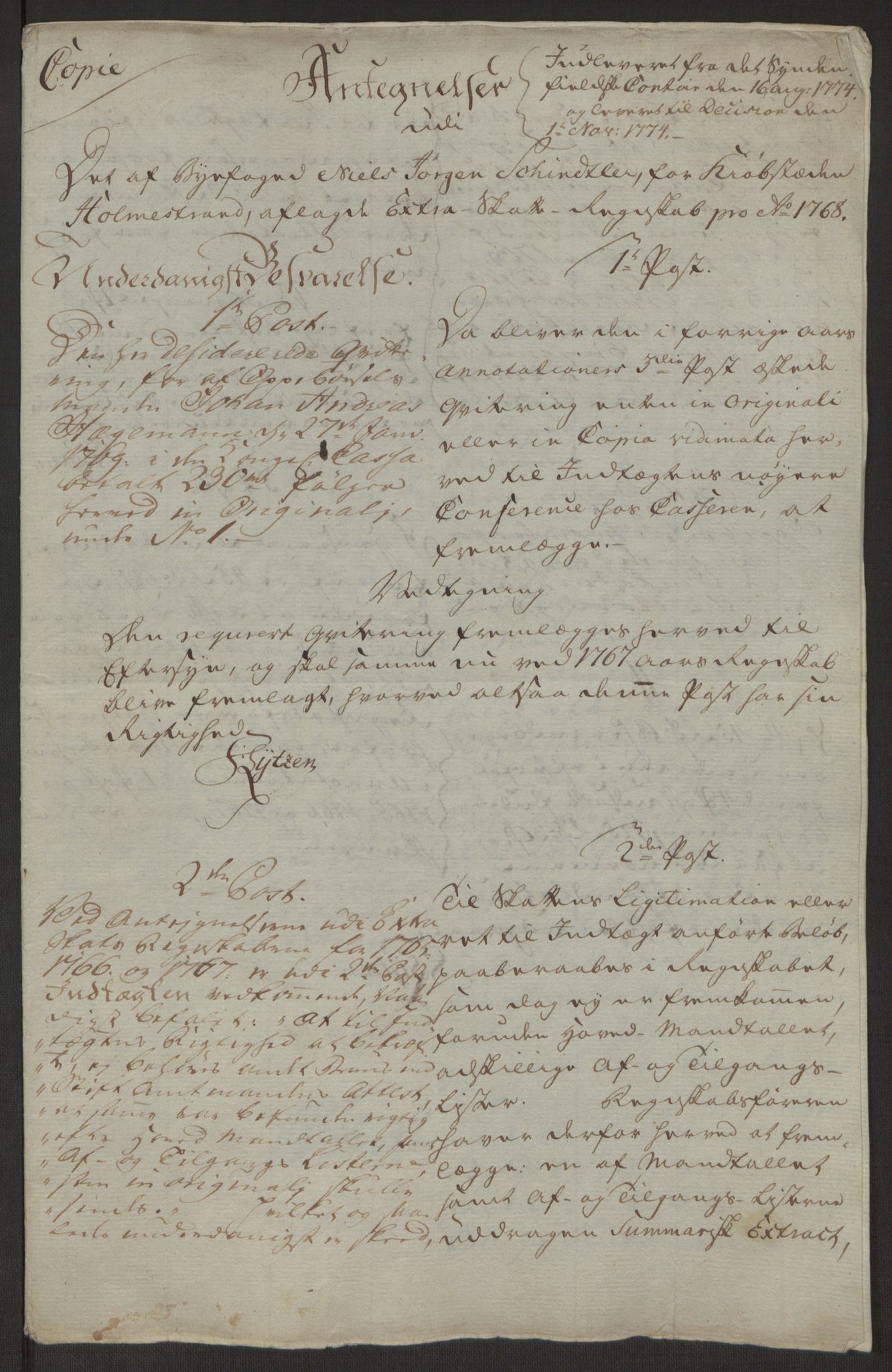 Rentekammeret inntil 1814, Reviderte regnskaper, Byregnskaper, AV/RA-EA-4066/R/Rh/L0163/0001: [H4] Kontribusjonsregnskap / Ekstraskatt, Holmestrand, 1762-1772, p. 385