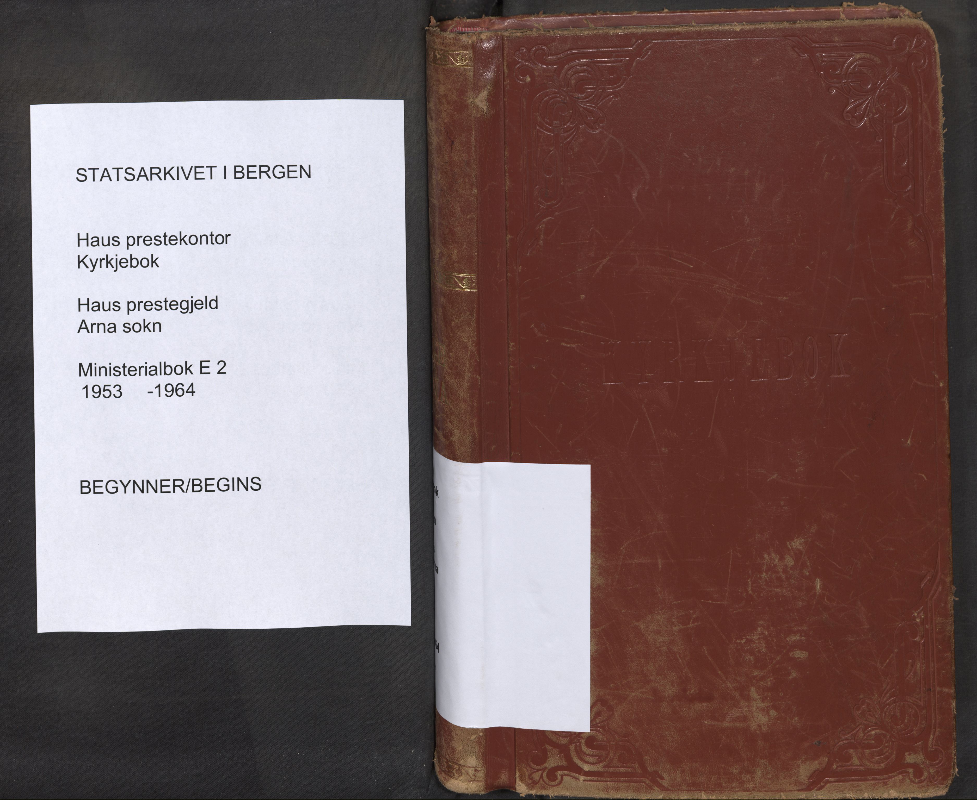 Haus sokneprestembete, SAB/A-75601/H/Haa: Parish register (official) no. E 2, 1953-1964
