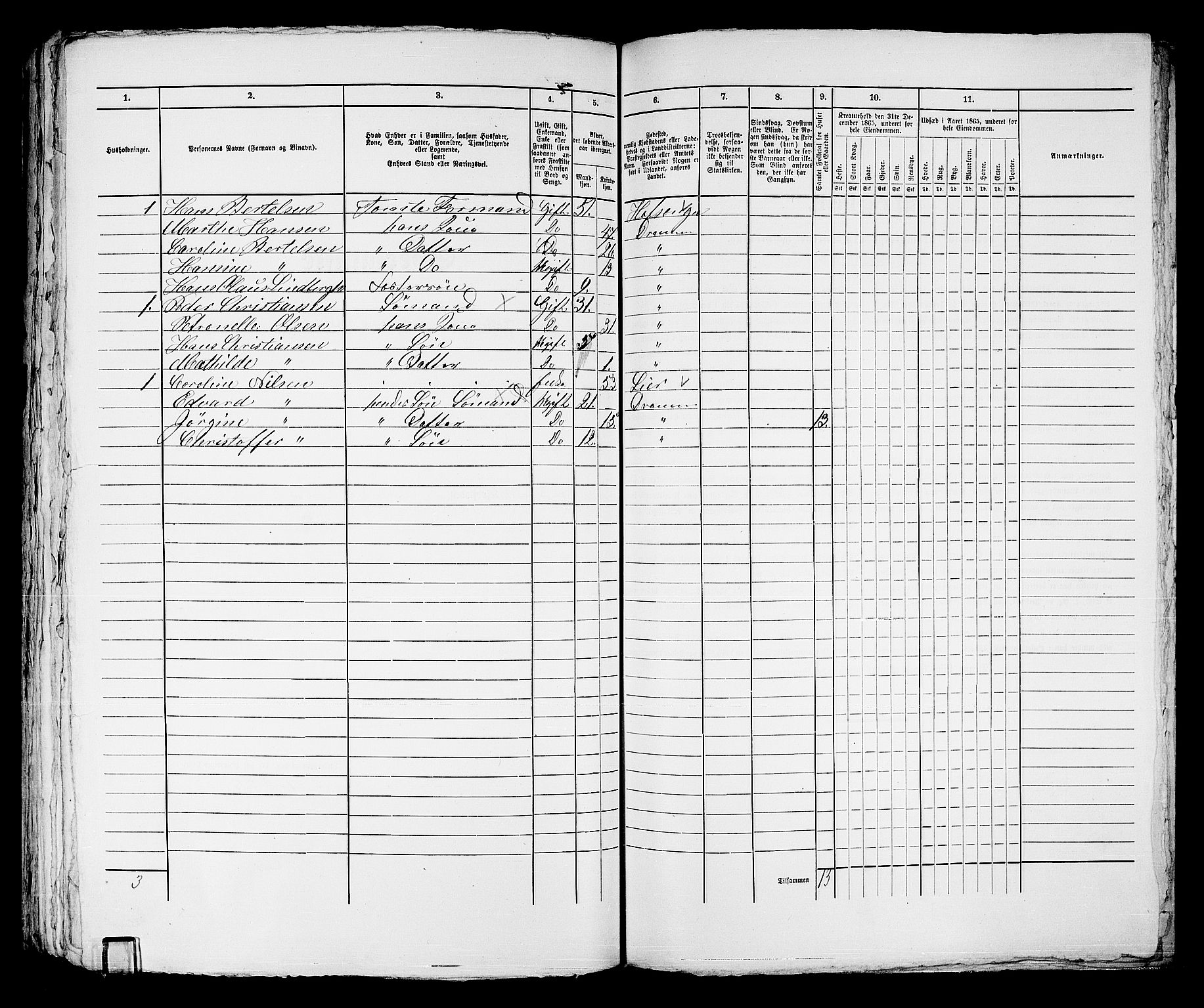 RA, 1865 census for Strømsø in Drammen, 1865, p. 340