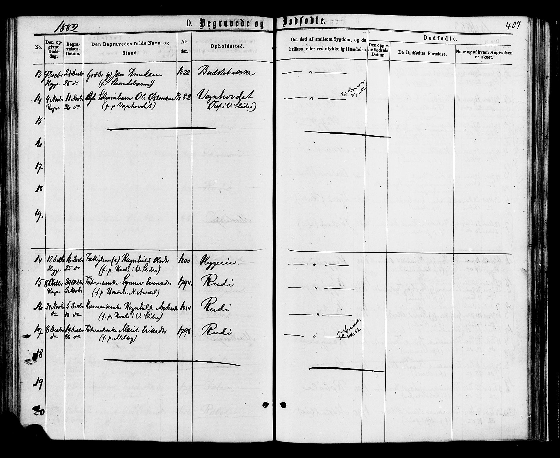 Øystre Slidre prestekontor, SAH/PREST-138/H/Ha/Haa/L0002: Parish register (official) no. 2, 1874-1886, p. 407