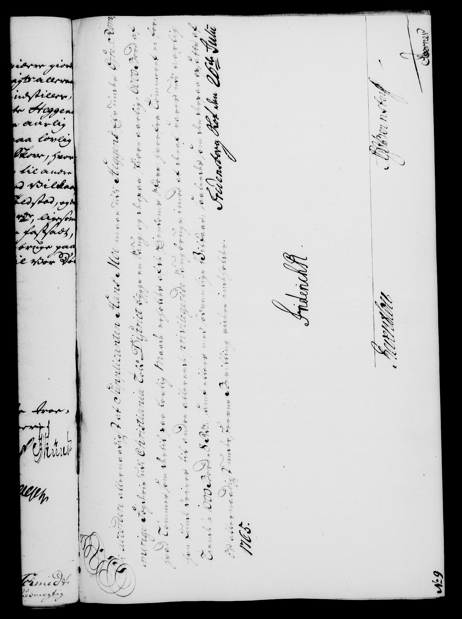 Rentekammeret, Kammerkanselliet, RA/EA-3111/G/Gf/Gfa/L0047: Norsk relasjons- og resolusjonsprotokoll (merket RK 52.47), 1765, p. 291