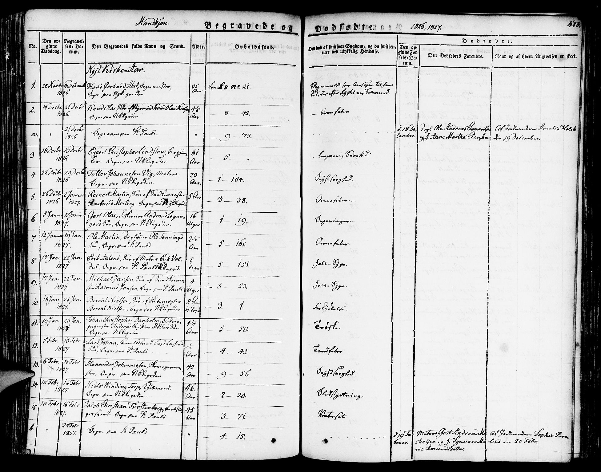 Nykirken Sokneprestembete, SAB/A-77101/H/Haa/L0012: Parish register (official) no. A 12, 1821-1844, p. 483