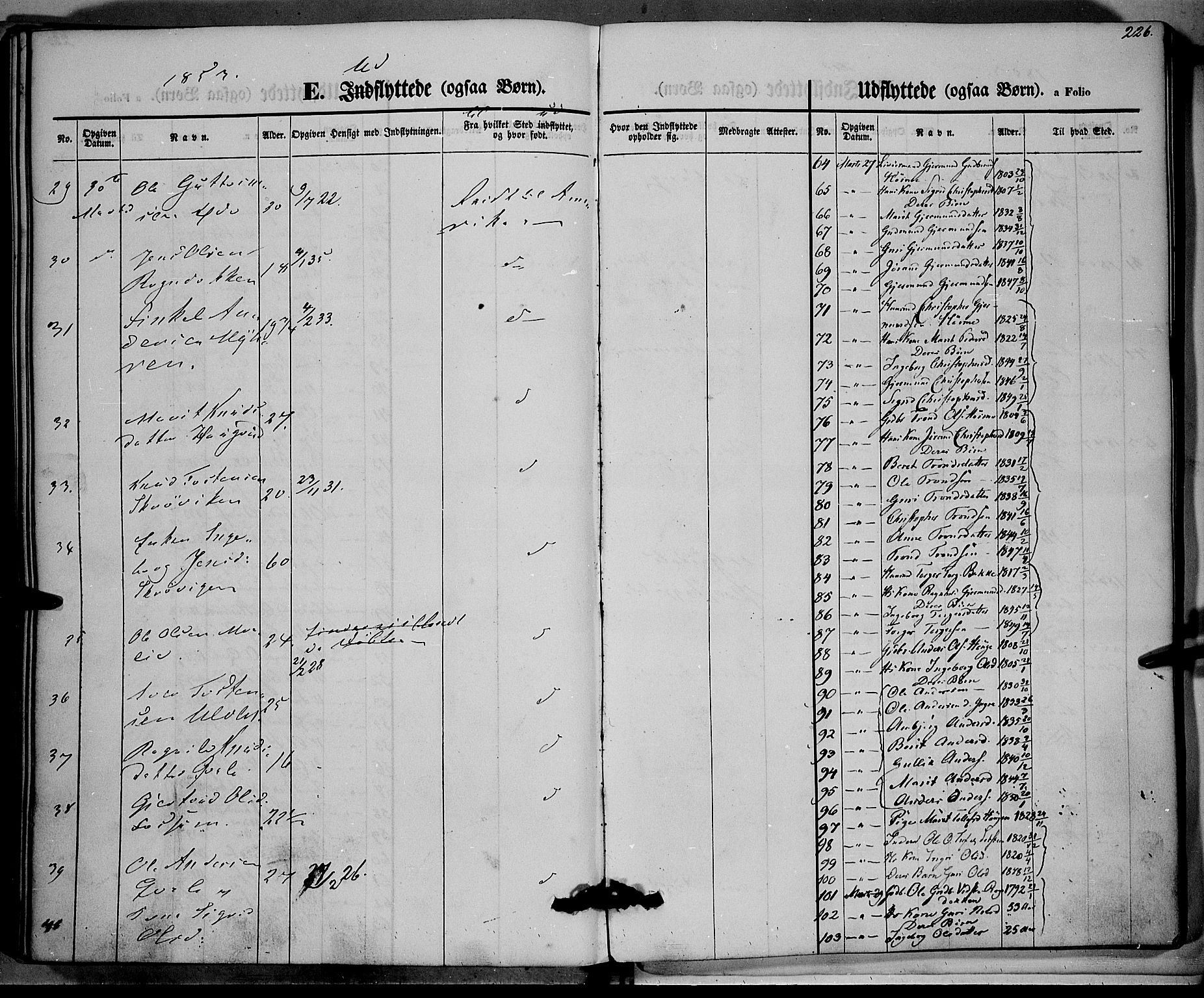 Vestre Slidre prestekontor, SAH/PREST-136/H/Ha/Haa/L0001: Parish register (official) no. 1, 1844-1855, p. 226