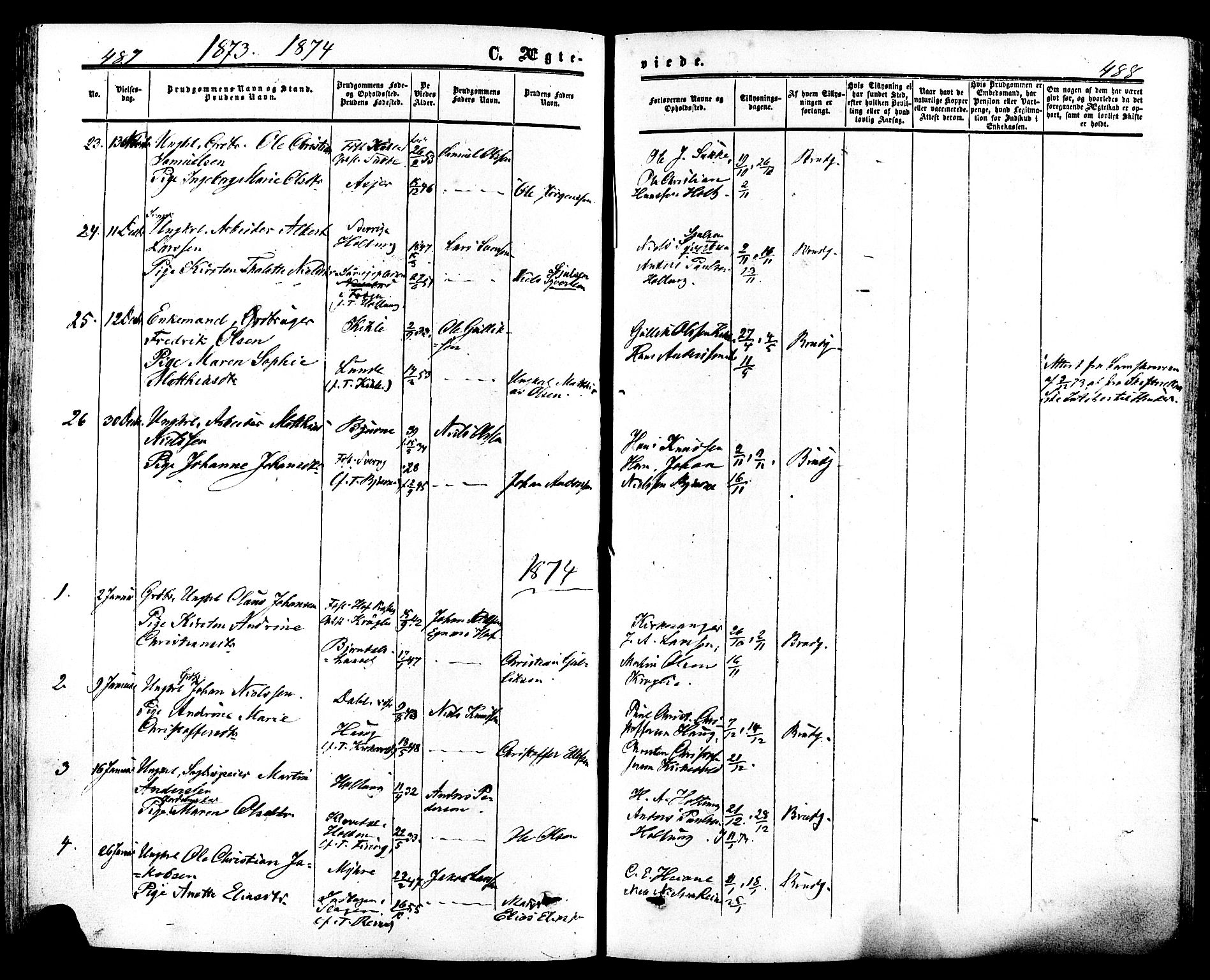 Ramnes kirkebøker, AV/SAKO-A-314/F/Fa/L0006: Parish register (official) no. I 6, 1862-1877, p. 487-488