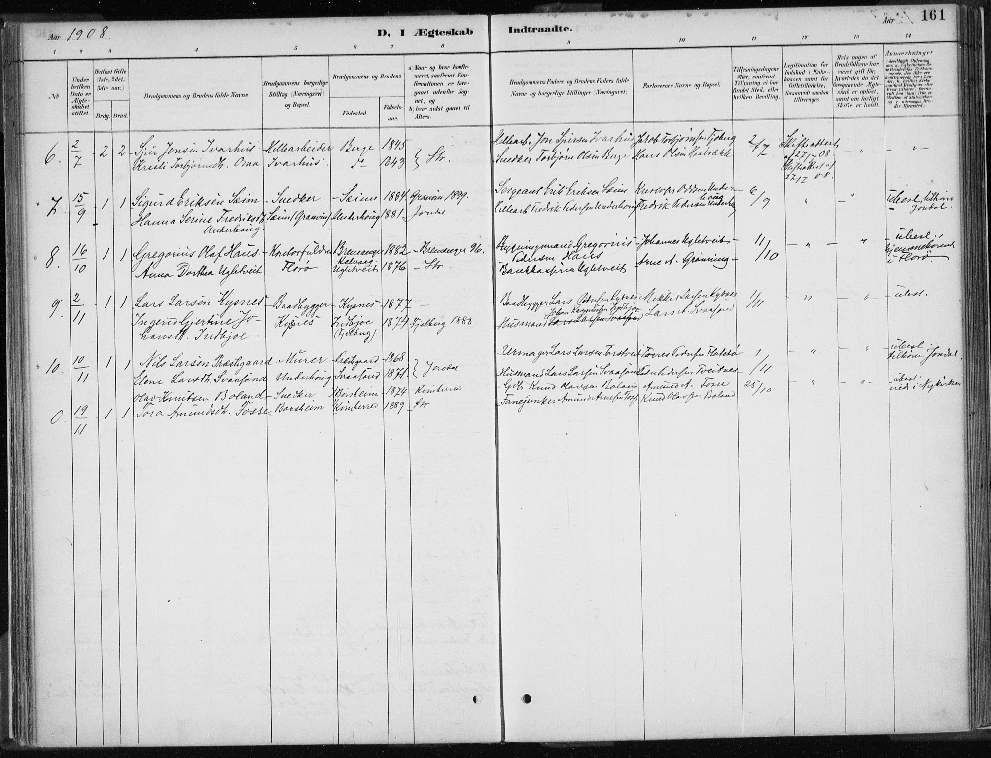 Strandebarm sokneprestembete, AV/SAB-A-78401/H/Haa: Parish register (official) no. B  1, 1886-1908, p. 161