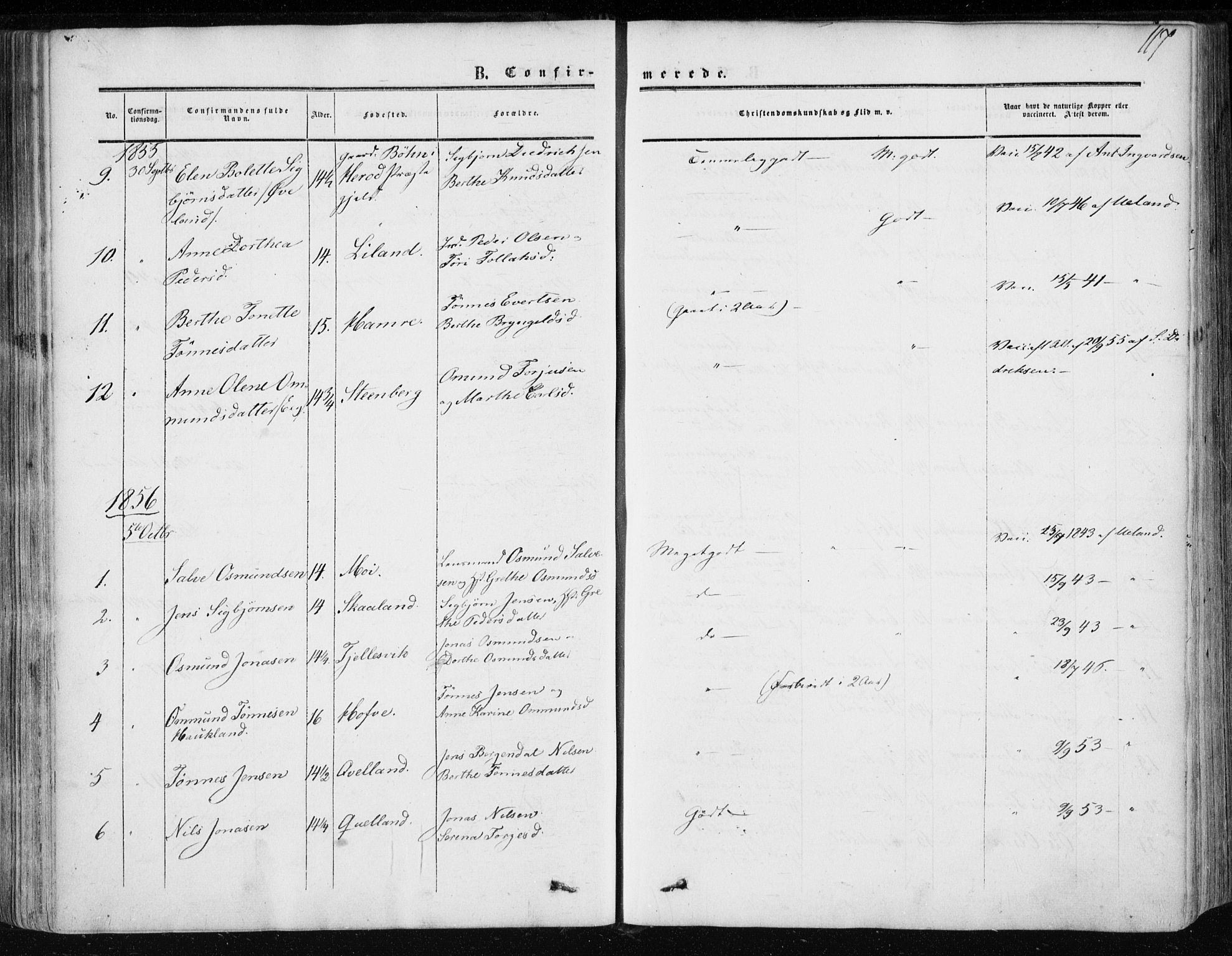 Lund sokneprestkontor, AV/SAST-A-101809/S06/L0009: Parish register (official) no. A 8, 1853-1877, p. 117