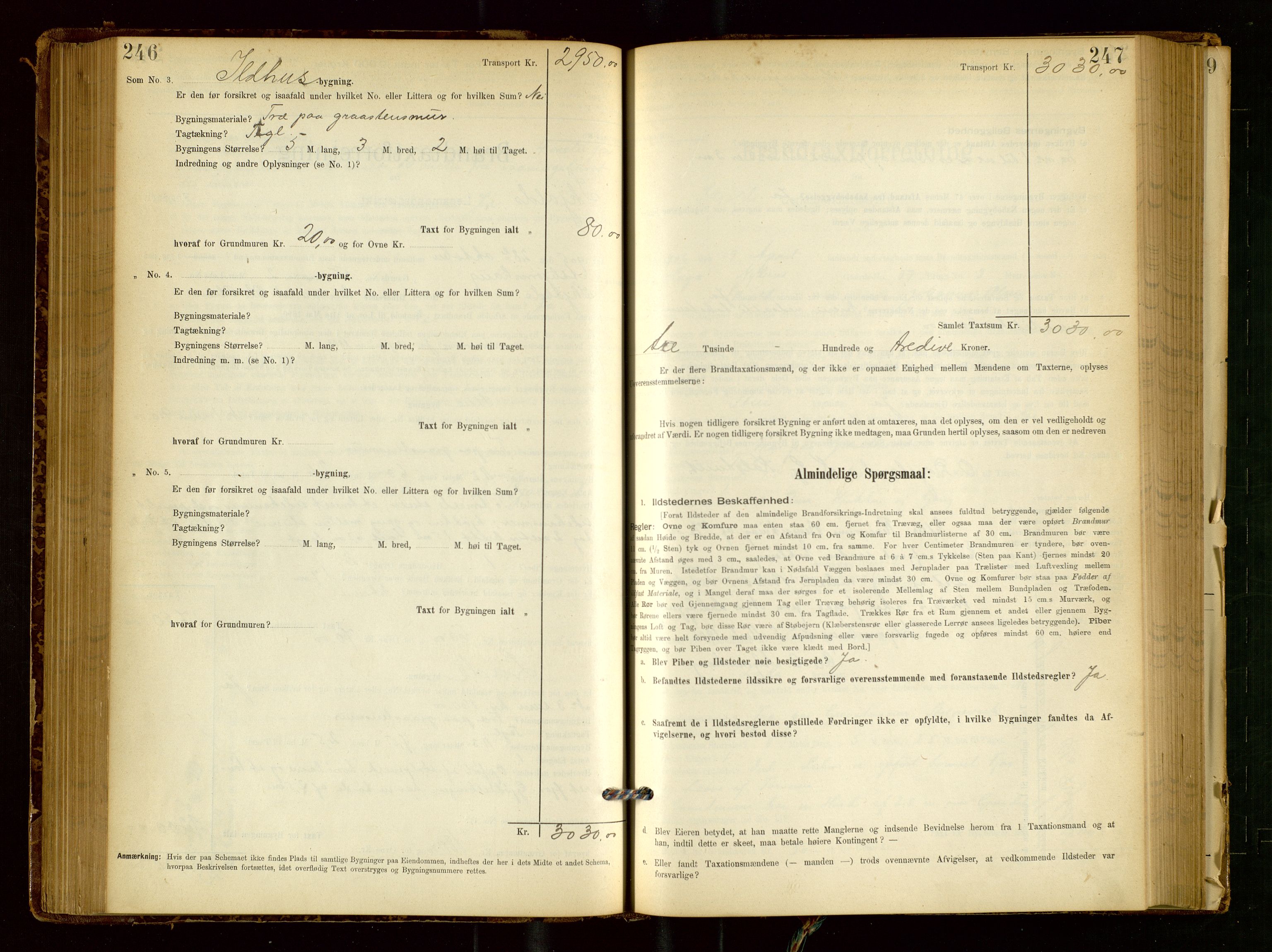 Skjold lensmannskontor, SAST/A-100182/Gob/L0001: "Brandtaxationsprotokol for Skjold Lensmandsdistrikt Ryfylke Fogderi", 1894-1939, p. 246-247