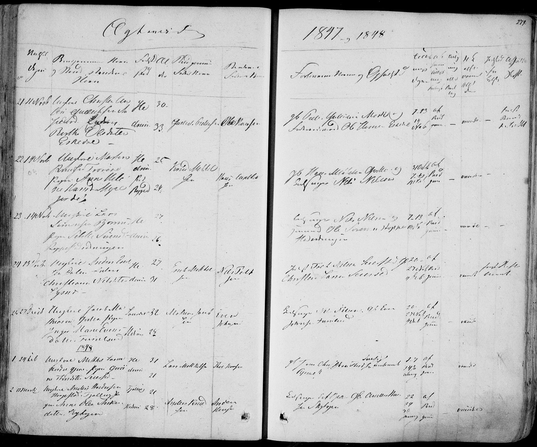 Hedrum kirkebøker, AV/SAKO-A-344/F/Fa/L0005: Parish register (official) no. I 5, 1835-1848, p. 279