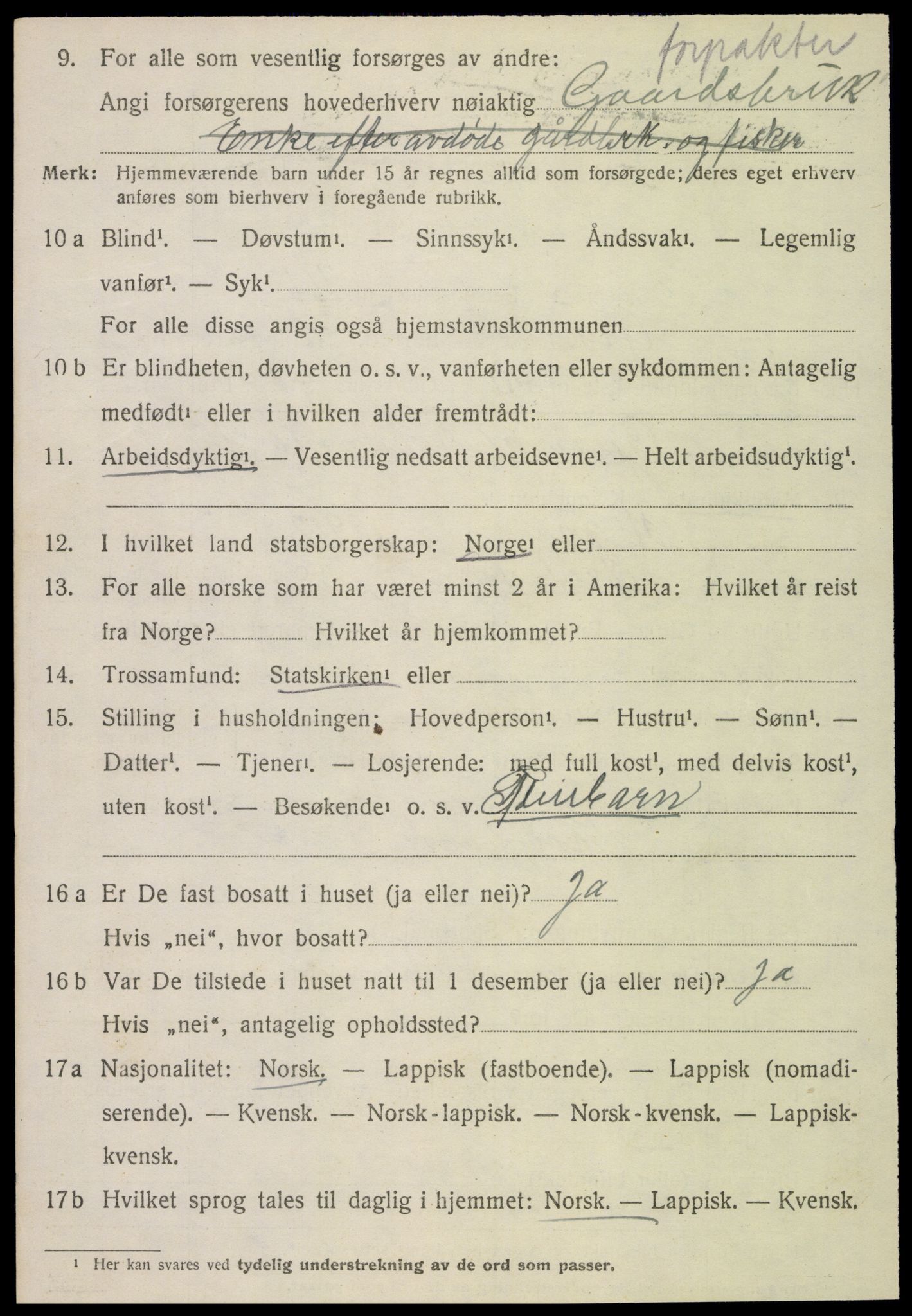 SAT, 1920 census for Gravvik, 1920, p. 1597