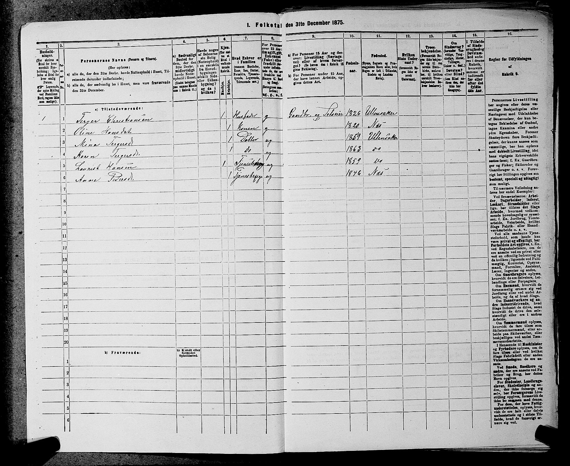 RA, 1875 census for 0235P Ullensaker, 1875, p. 763