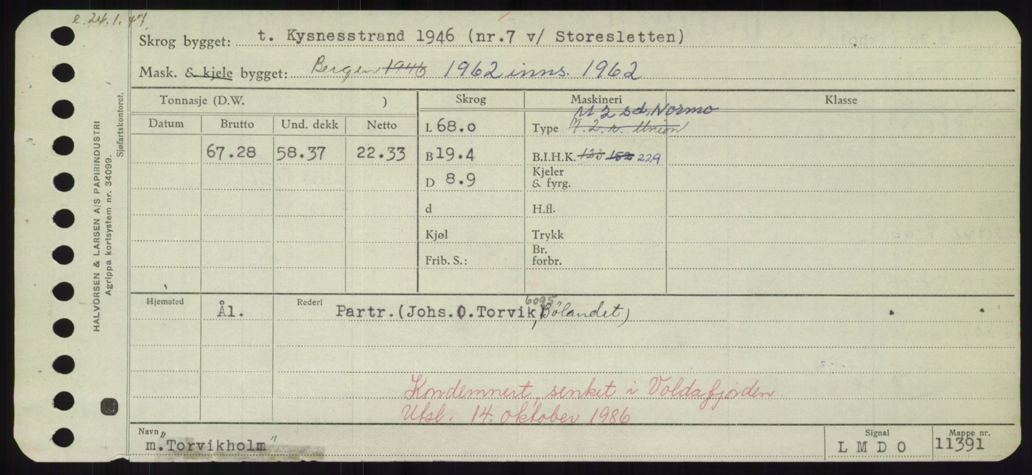 Sjøfartsdirektoratet med forløpere, Skipsmålingen, RA/S-1627/H/Hd/L0039: Fartøy, Ti-Tø, p. 407