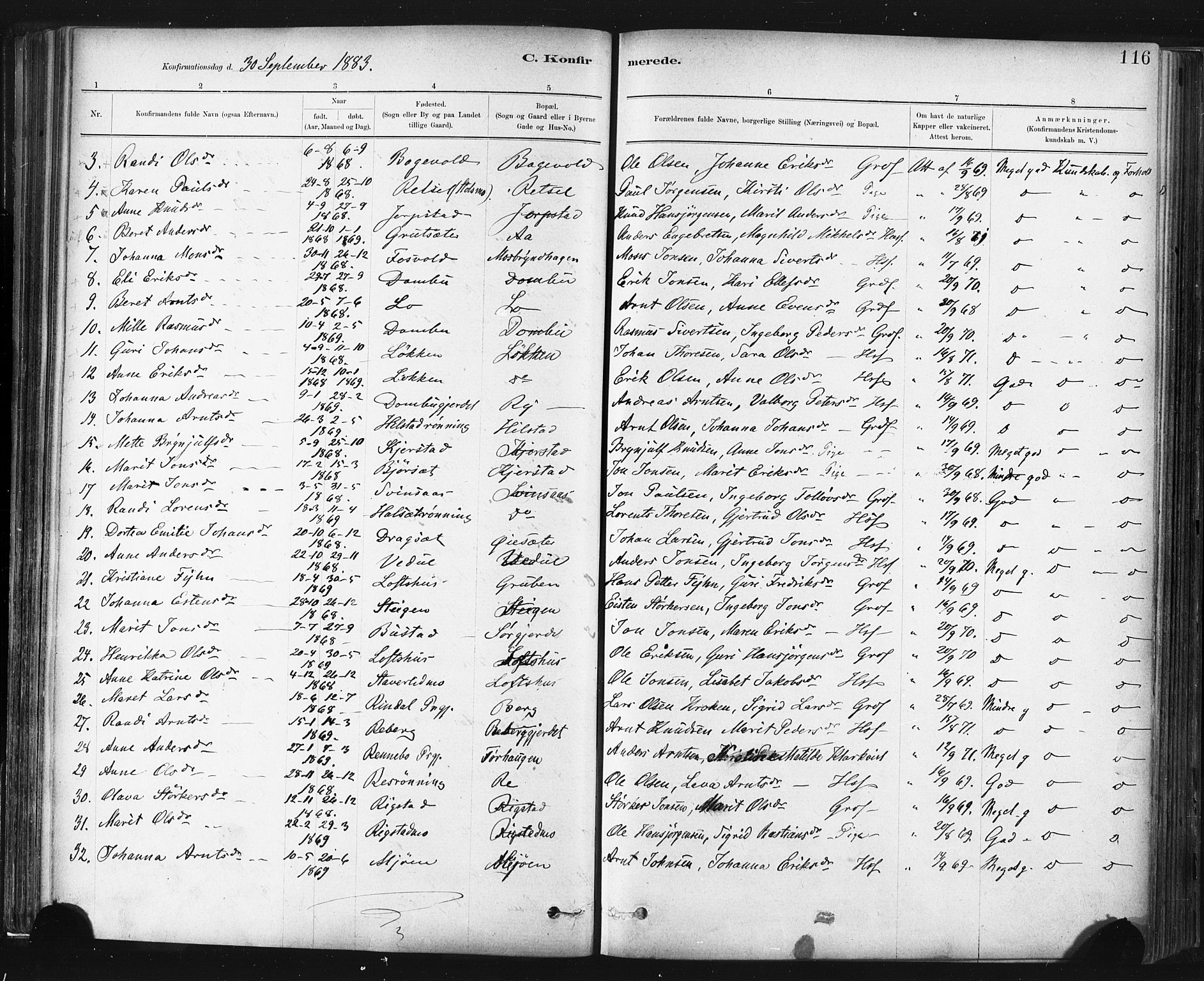 Ministerialprotokoller, klokkerbøker og fødselsregistre - Sør-Trøndelag, SAT/A-1456/672/L0857: Parish register (official) no. 672A09, 1882-1893, p. 116