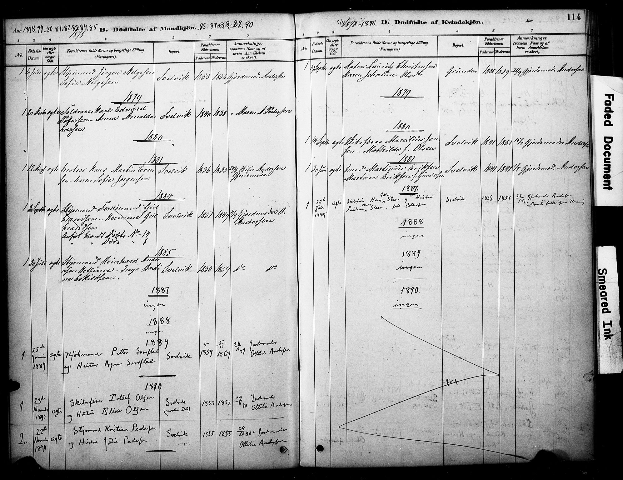 Strømm kirkebøker, SAKO/A-322/F/Fb/L0001: Parish register (official) no. II 1, 1878-1899, p. 114