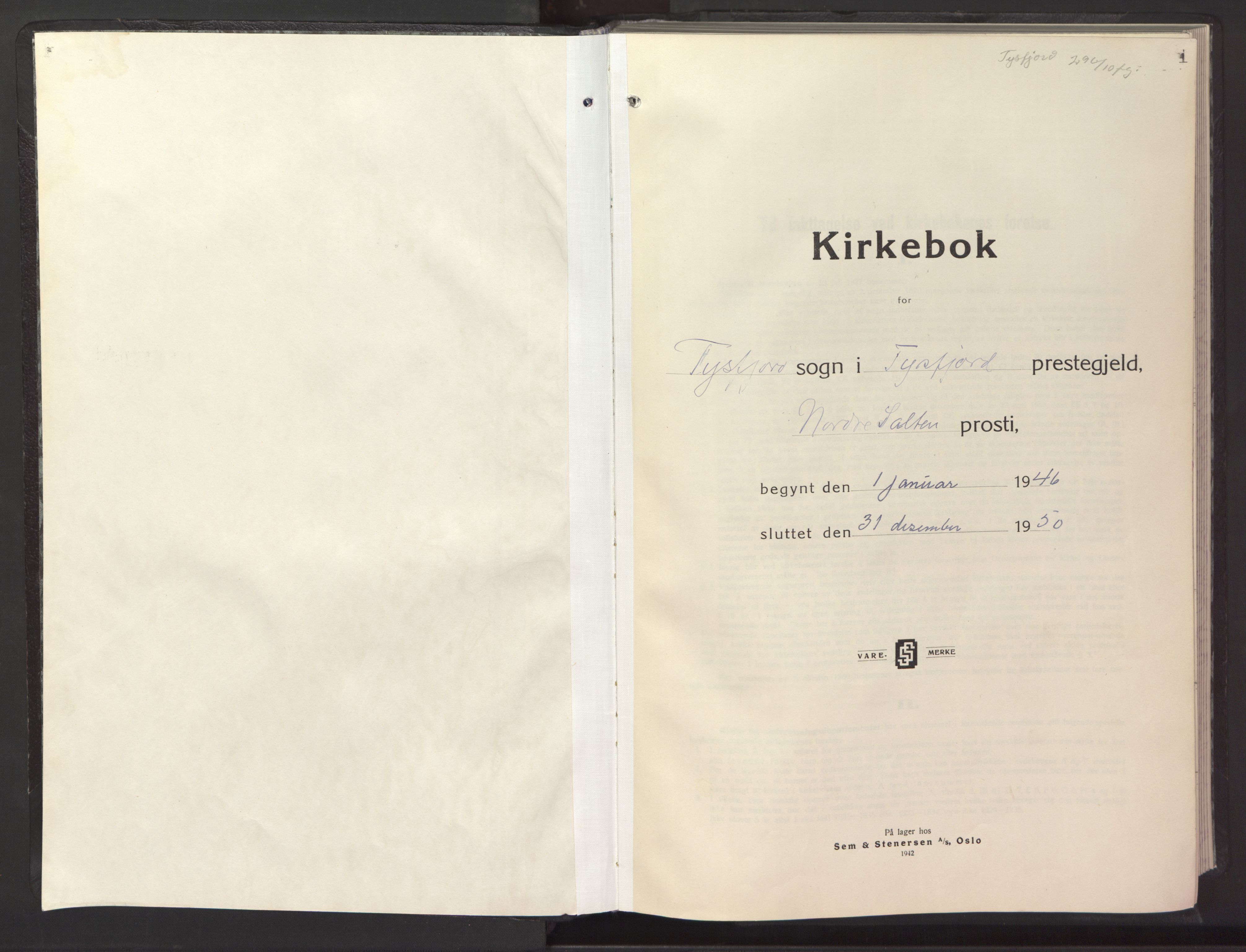 Ministerialprotokoller, klokkerbøker og fødselsregistre - Nordland, SAT/A-1459/861/L0882: Parish register (copy) no. 861C08, 1945-1950, p. 1