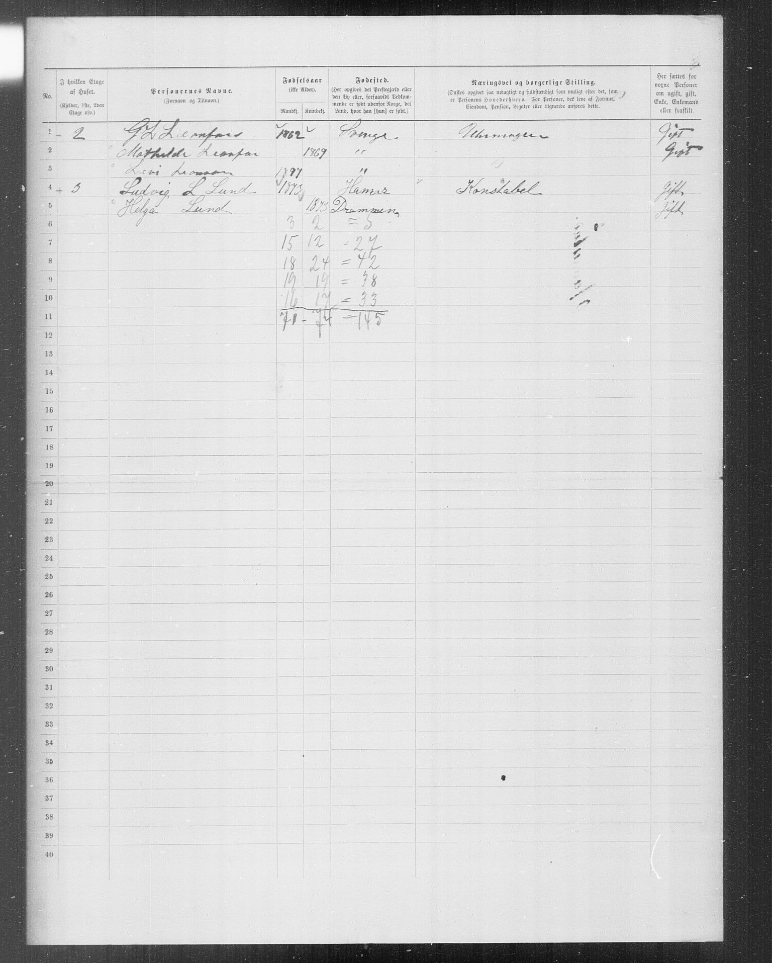 OBA, Municipal Census 1899 for Kristiania, 1899, p. 8964