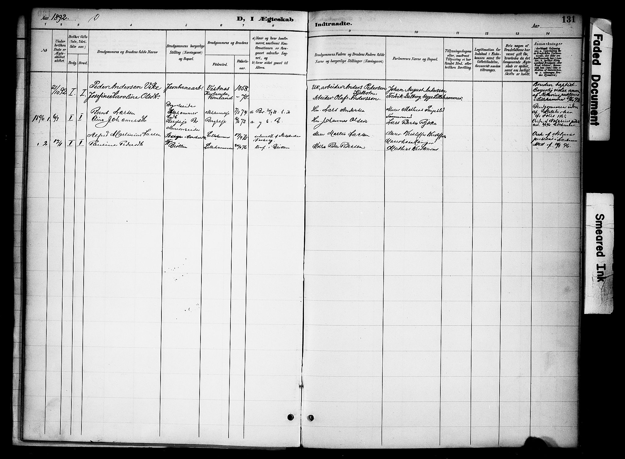 Ringsaker prestekontor, SAH/PREST-014/K/Ka/L0015: Parish register (official) no. 15, 1891-1904, p. 131