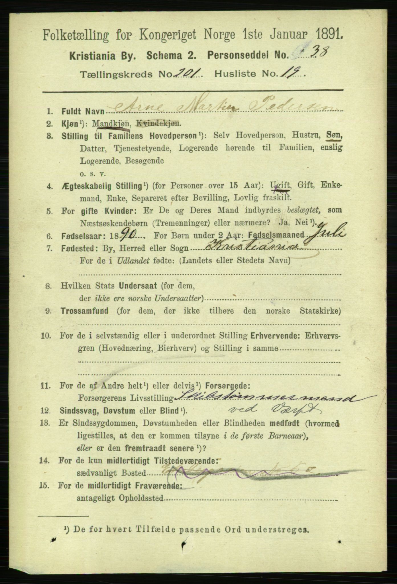 RA, 1891 census for 0301 Kristiania, 1891, p. 121362