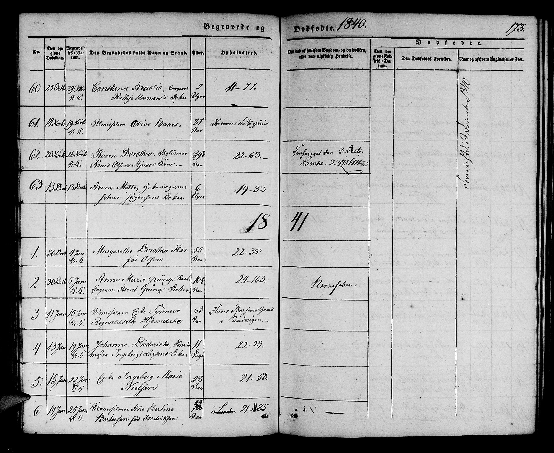 Korskirken sokneprestembete, SAB/A-76101/H/Haa/L0043: Parish register (official) no. E 1, 1834-1848, p. 173