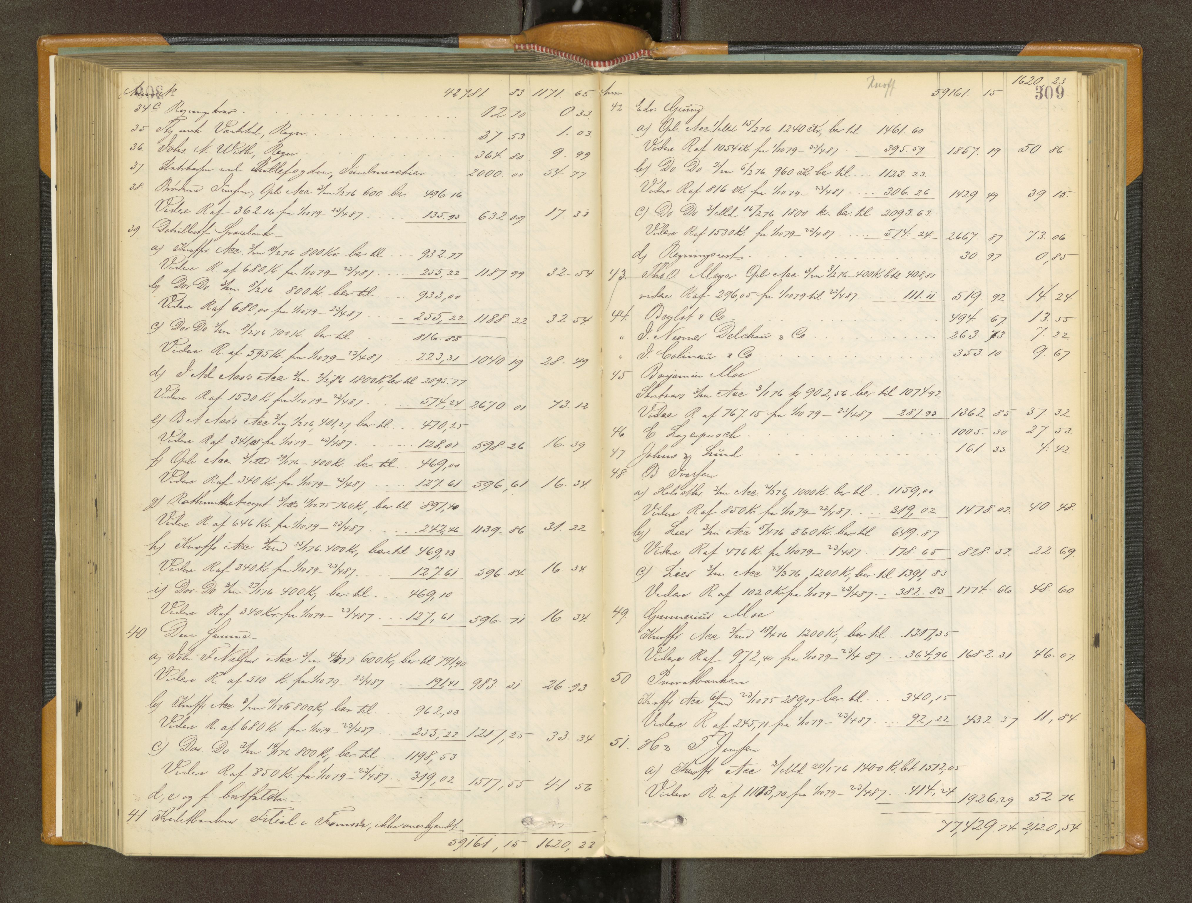 Trondheim byfogd, AV/SAT-A-0003/1/3/3A/L0034: Skifteutlodningsprotokoll - 2/8-26/12. (m/ register) U, 1884-1888, p. 309