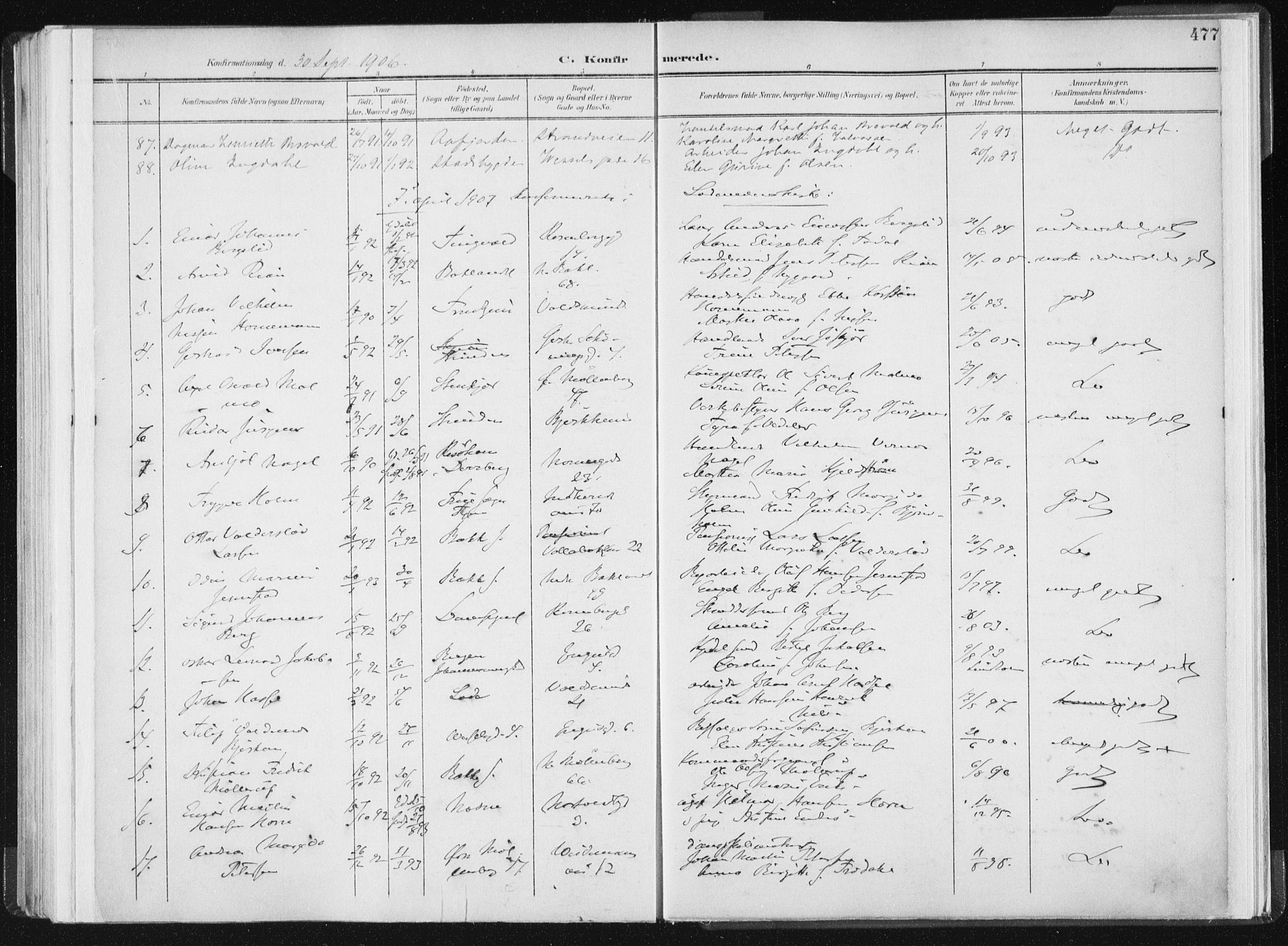 Ministerialprotokoller, klokkerbøker og fødselsregistre - Sør-Trøndelag, SAT/A-1456/604/L0200: Parish register (official) no. 604A20II, 1901-1908, p. 477