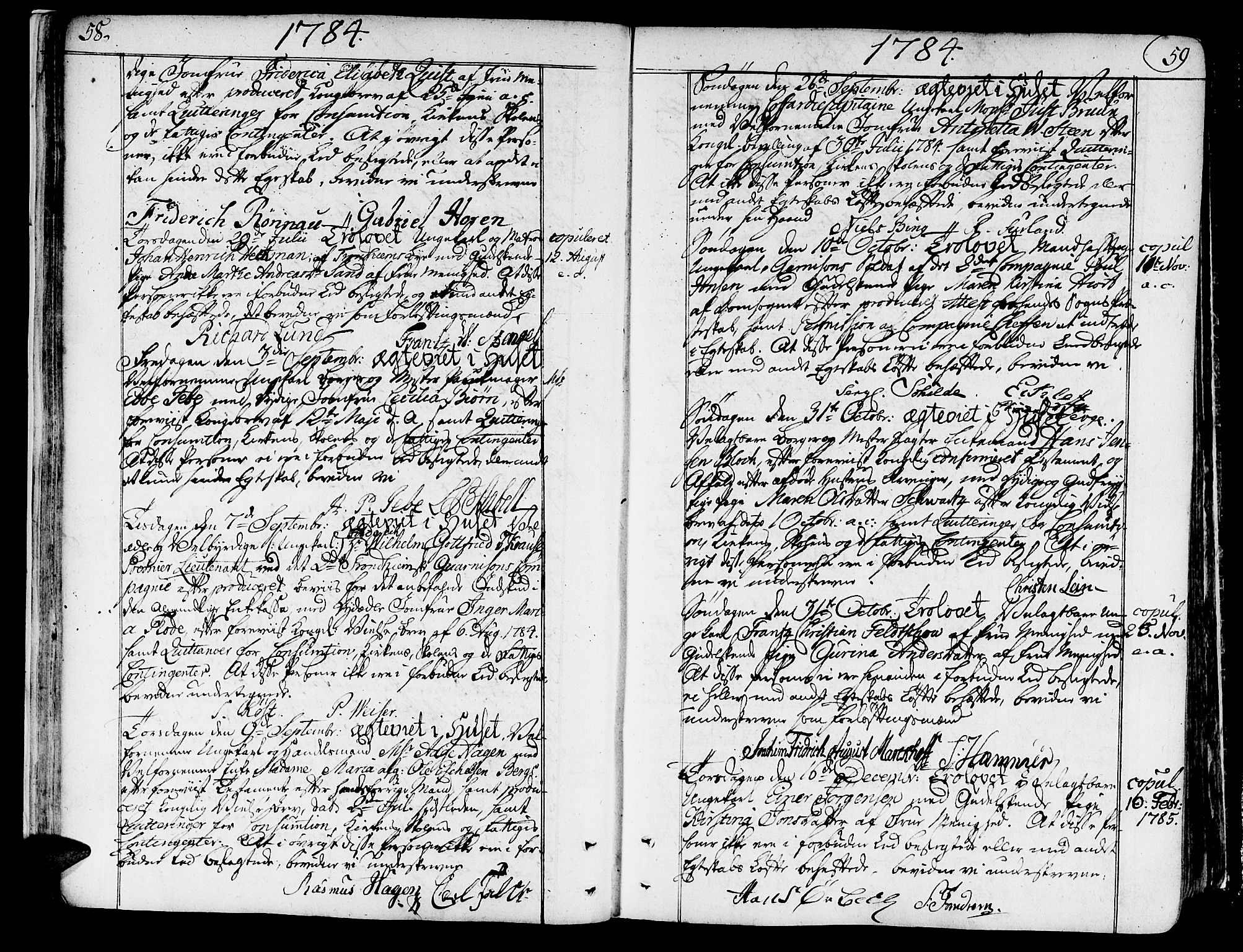 Ministerialprotokoller, klokkerbøker og fødselsregistre - Sør-Trøndelag, SAT/A-1456/602/L0105: Parish register (official) no. 602A03, 1774-1814, p. 58-59