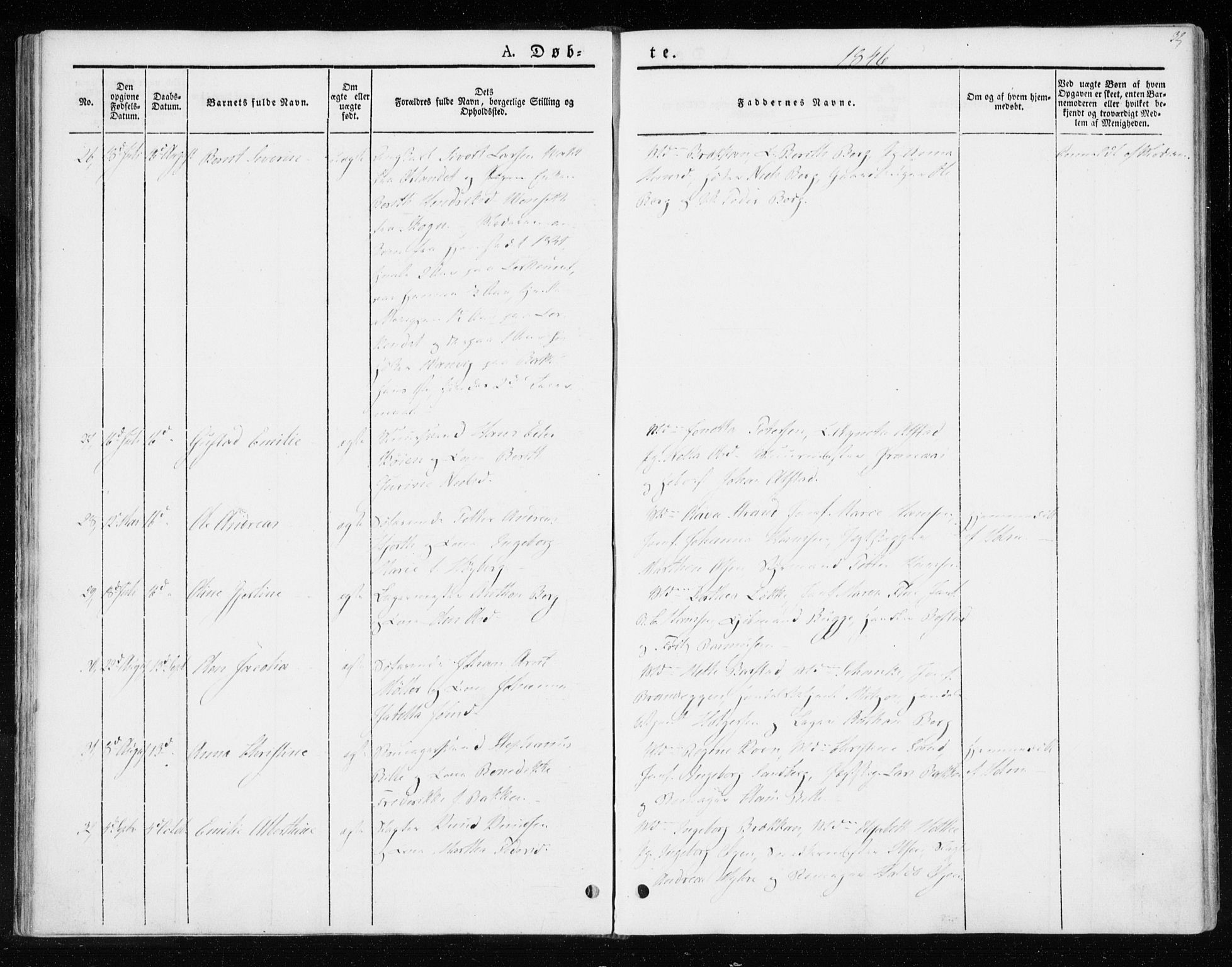 Ministerialprotokoller, klokkerbøker og fødselsregistre - Sør-Trøndelag, SAT/A-1456/604/L0183: Parish register (official) no. 604A04, 1841-1850, p. 32