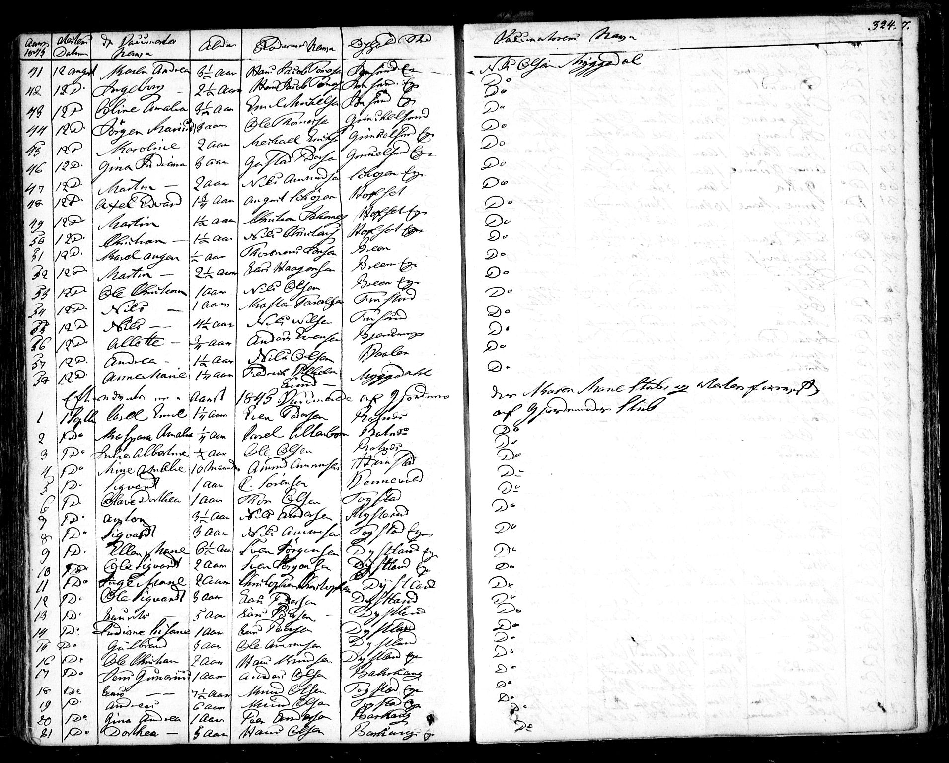 Nes prestekontor Kirkebøker, AV/SAO-A-10410/F/Fa/L0006: Parish register (official) no. I 6, 1833-1845, p. 324